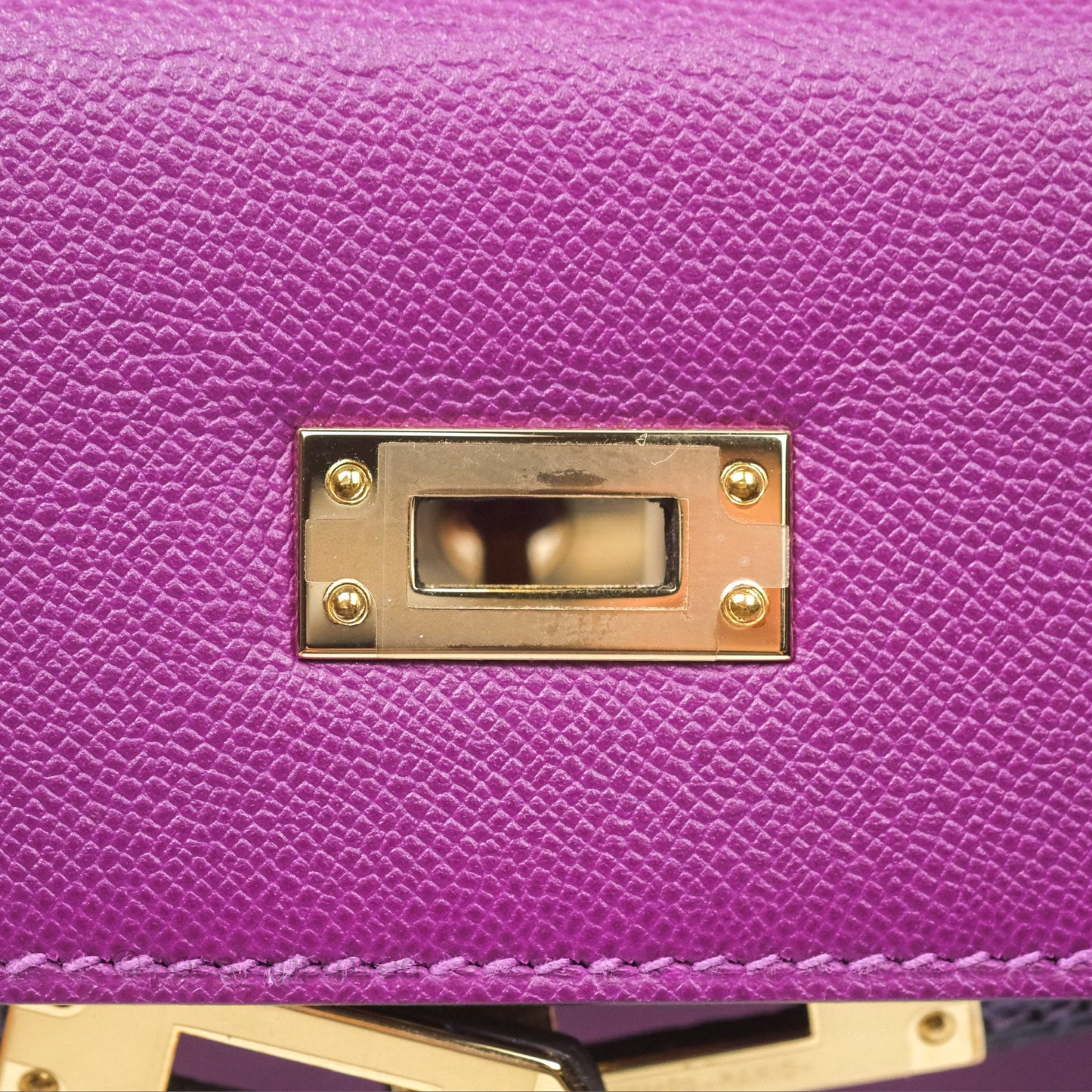 Hermès Kelly 25 Sellier Touch Anemone/ Amethyste Madame/ Croc Gold Hardware