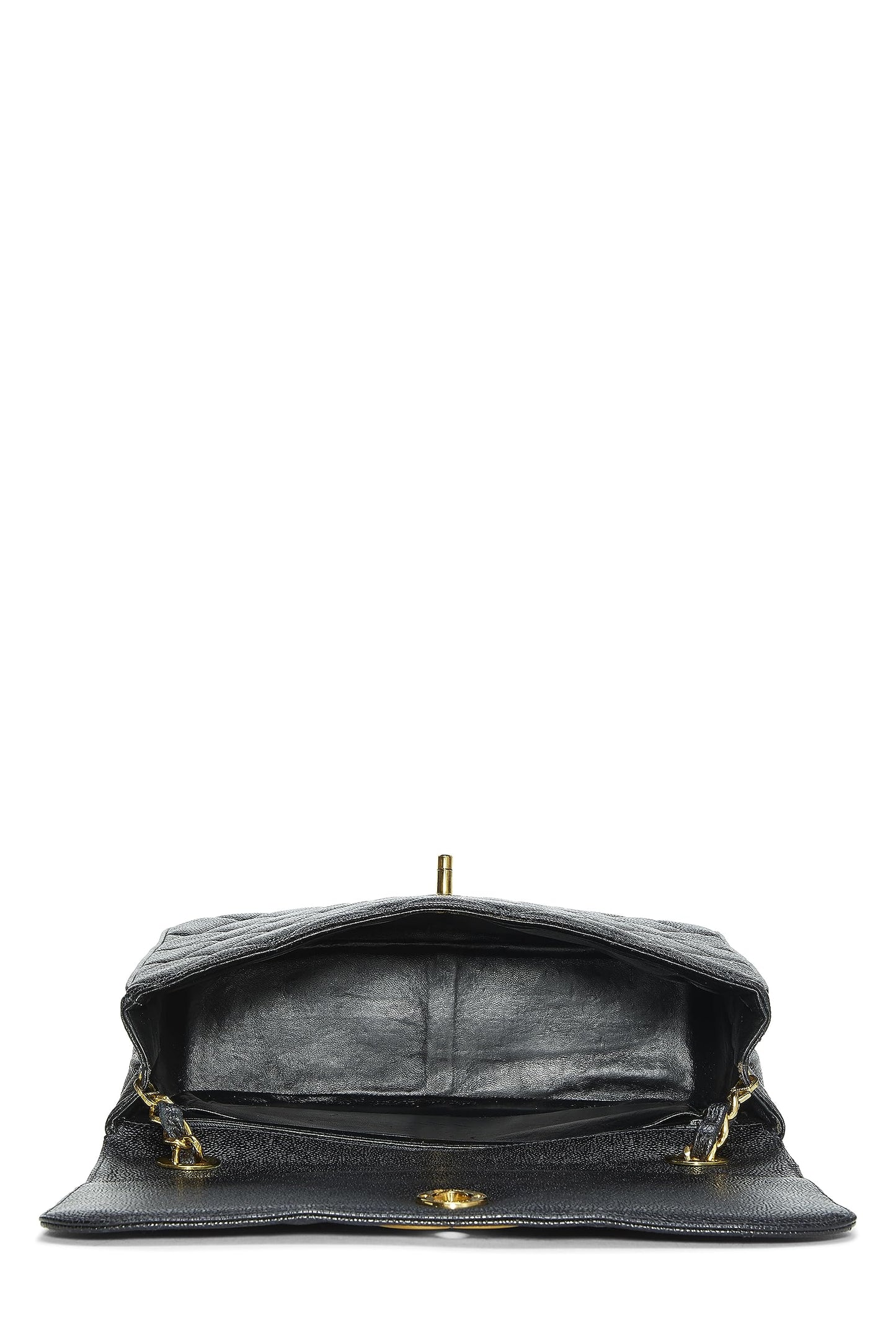 Chanel,  Black Caviar Big CC Square Flap Large, Black