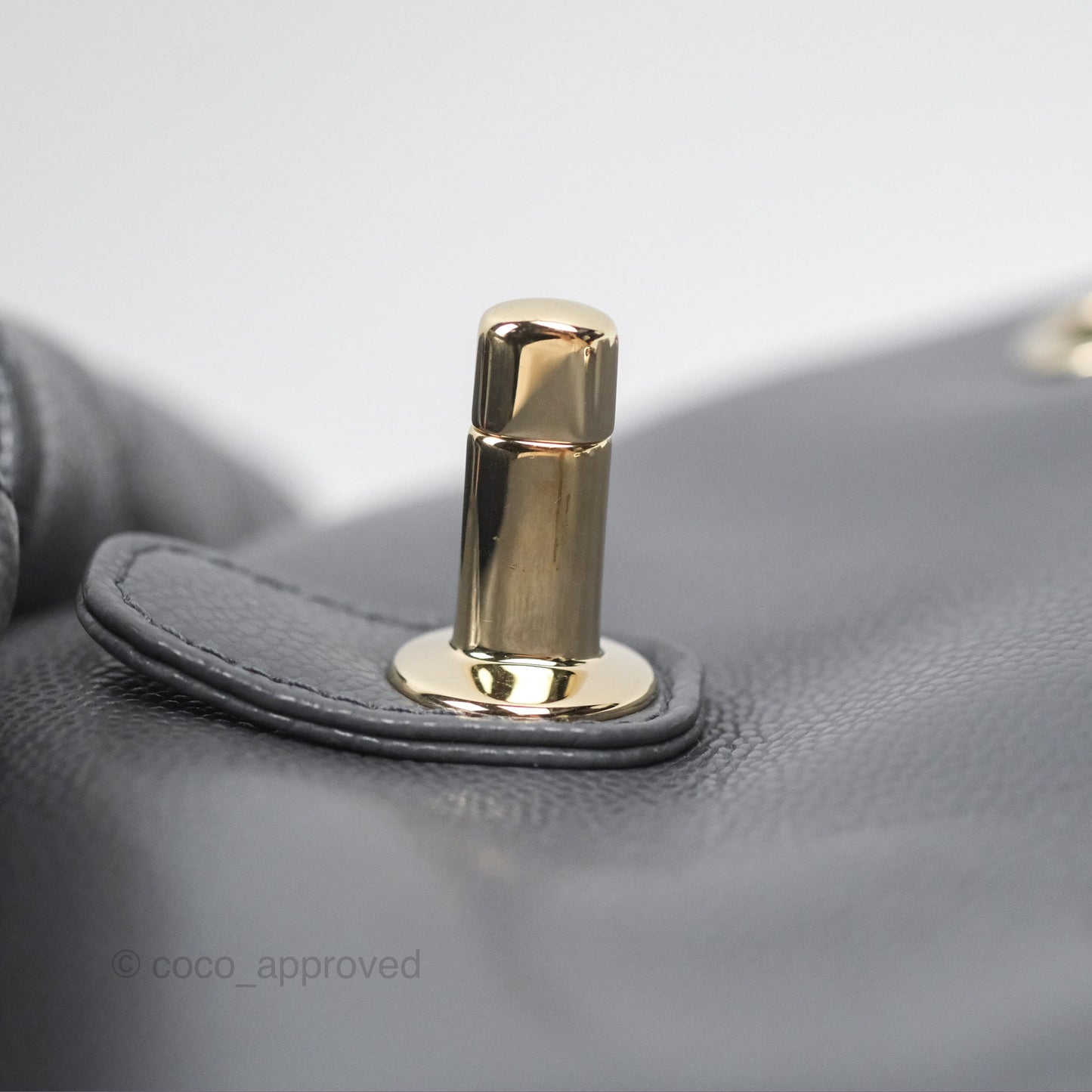 Chanel Duma Backpack Medium Grey Caviar Gold Hardware