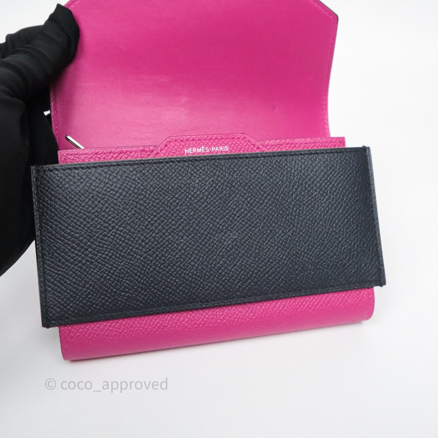 Hermès Passant Compact Wallet Epsom Purple