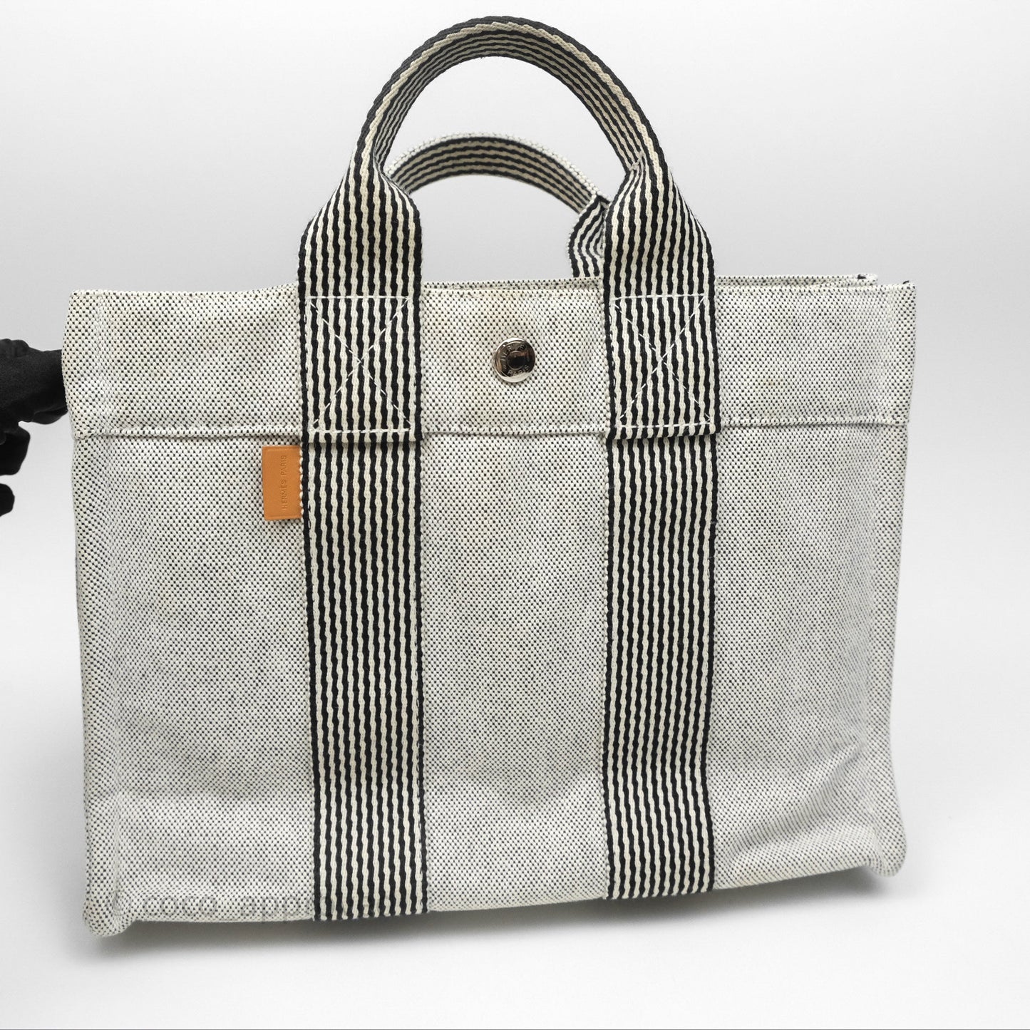 Hermès Herline Tote Bag Grey Canvas Palladium Hardware