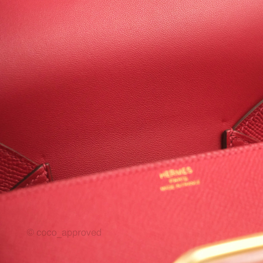 Hermès Della Cavalleria Mini Bag Rouge Piment Epsom Gold Hardware