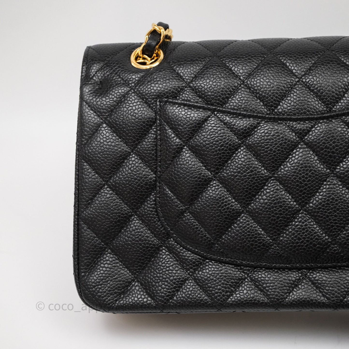 Chanel Classic Medium Flap Quilted Black Caviar Gold Hardware