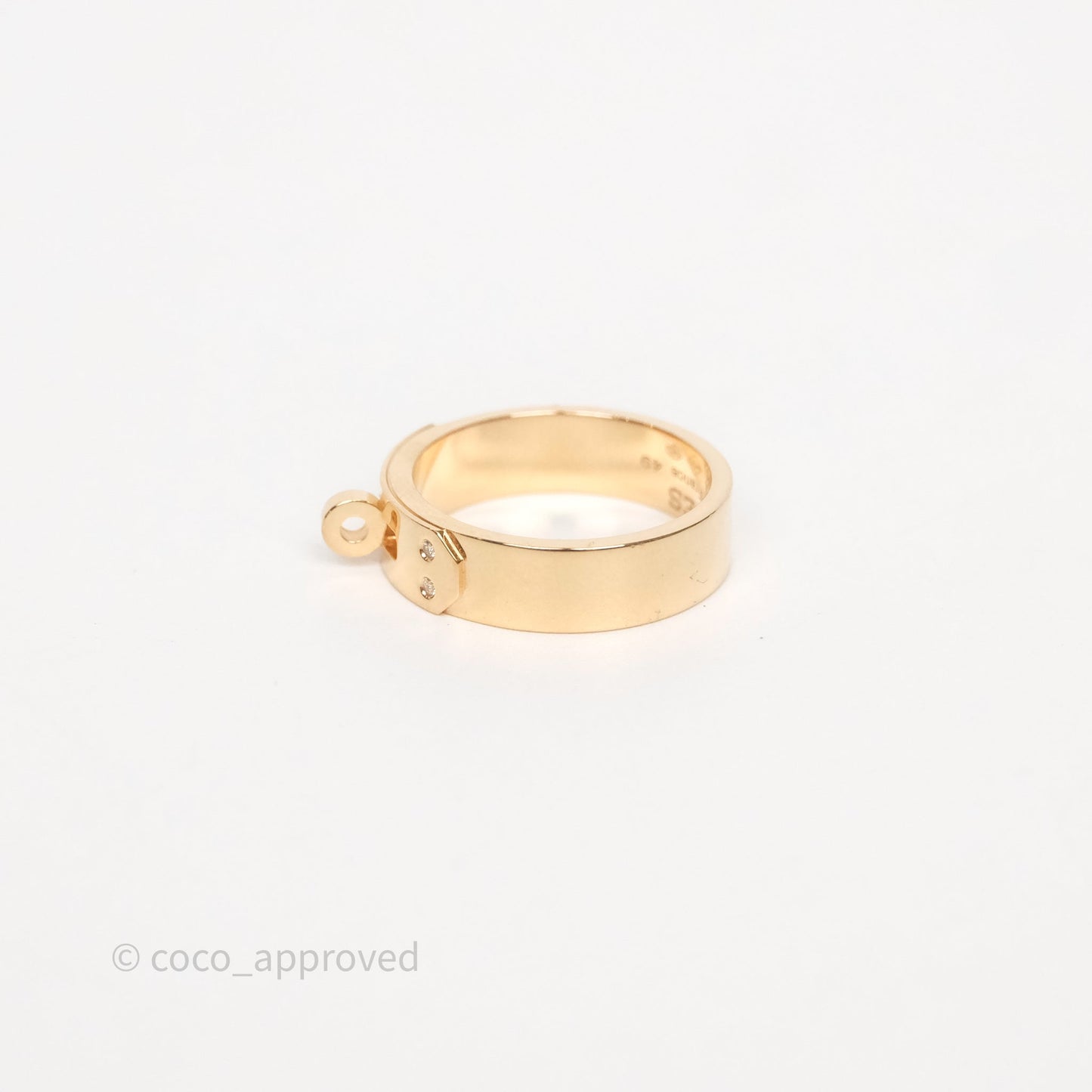 Hermès Kelly Ring Small Model Rose Gold Diamonds Size 49