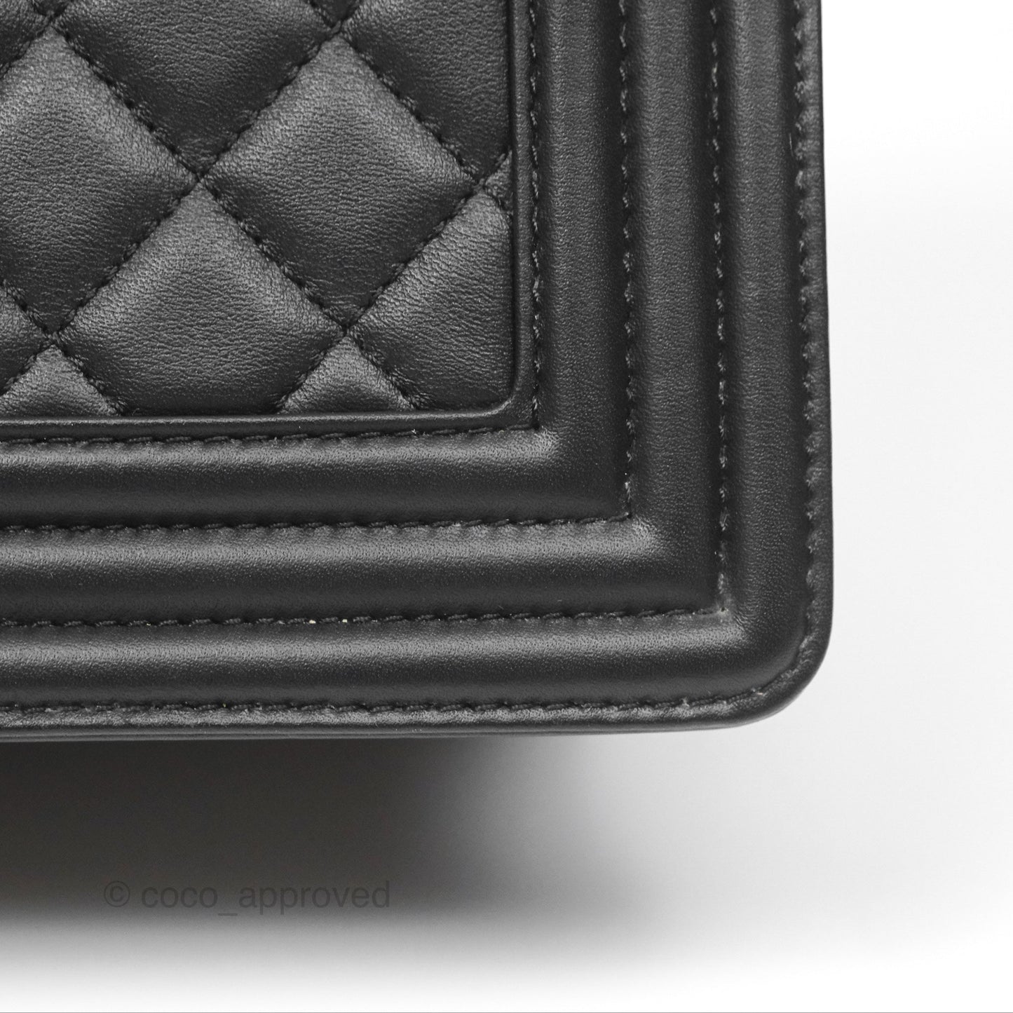 Chanel Small Boy Black Calfskin Ruthenium Hardware