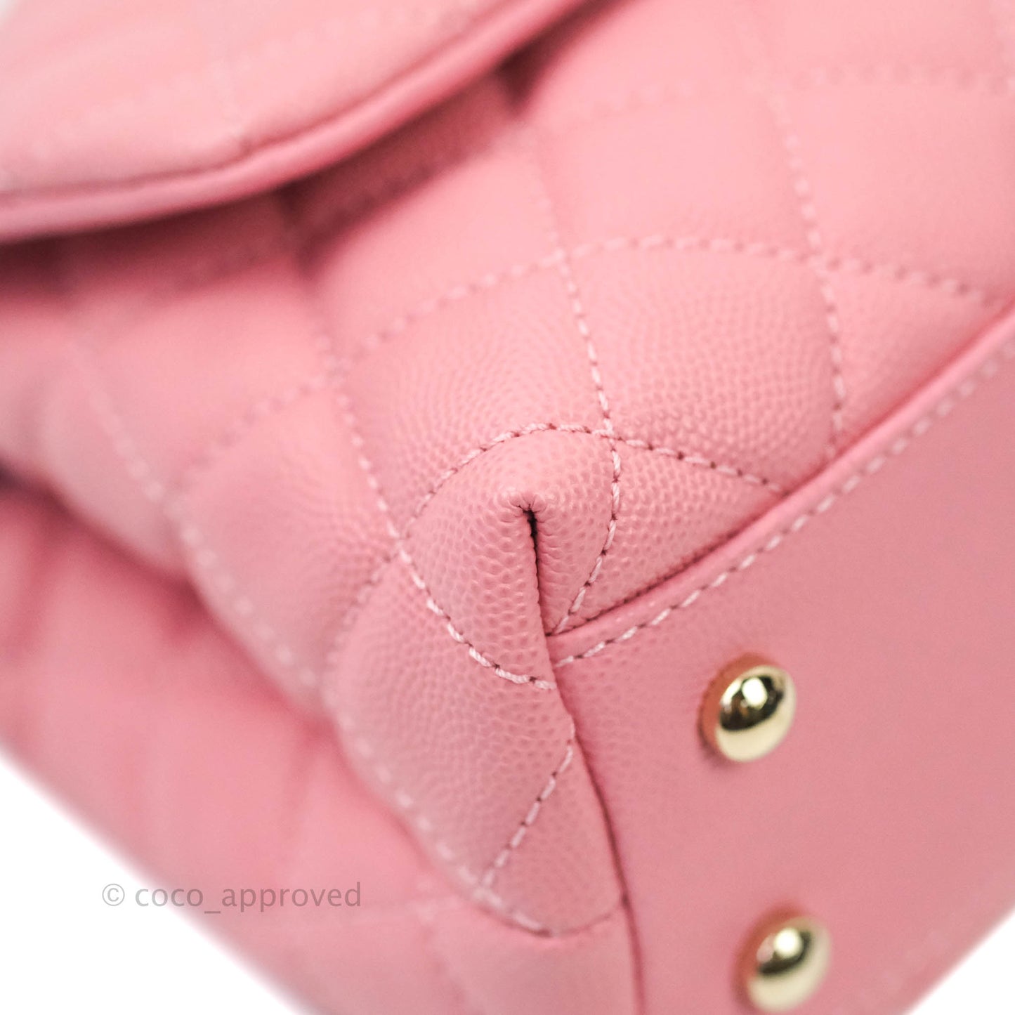Chanel Mini (Small) Coco Handle Quilted Pink Caviar Gold Hardware 20A