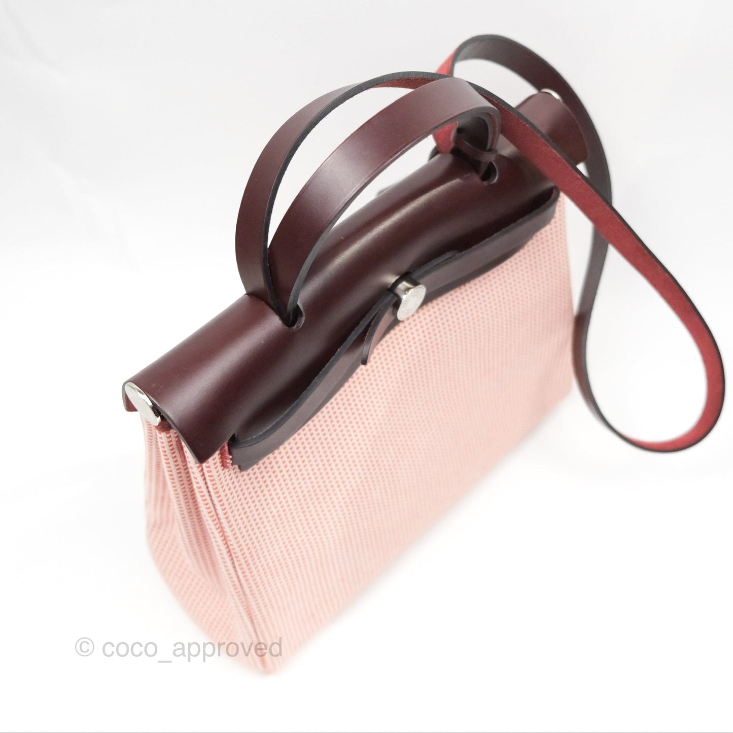 Hermès Herbag Retourne Zip 31 Ecru/Brique/Mauve Pale/Rouge Sellier Canvas Palladium Hardware