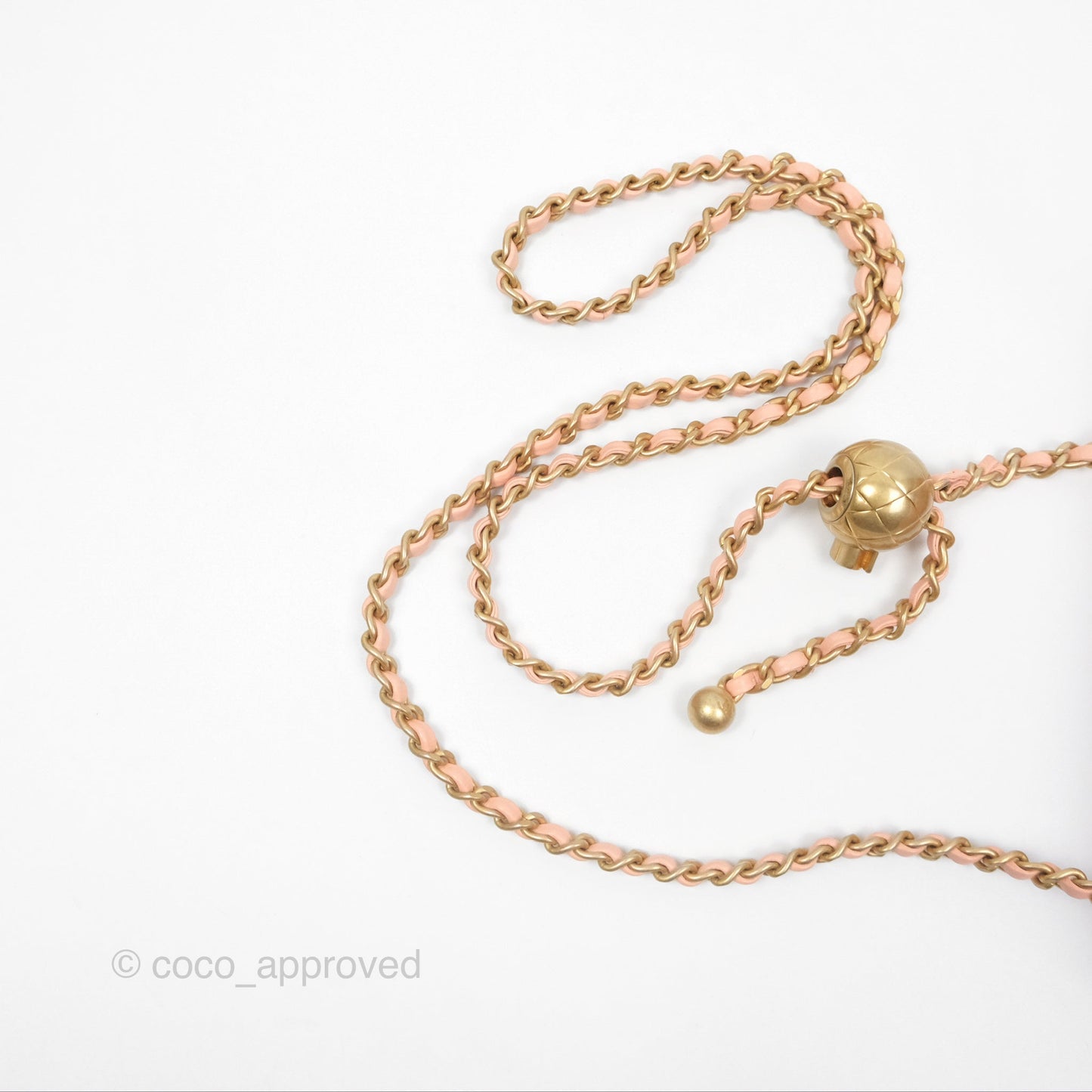 Chanel Pearl Crush Mini Square Quilted Peach Beige Lambskin Aged Gold Hardware
