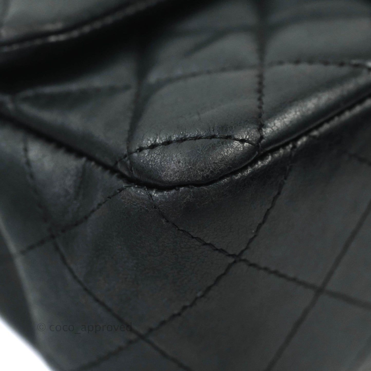 Chanel Classic Quilted Mini Rectangular Flap Black Lambskin Silver Hardware