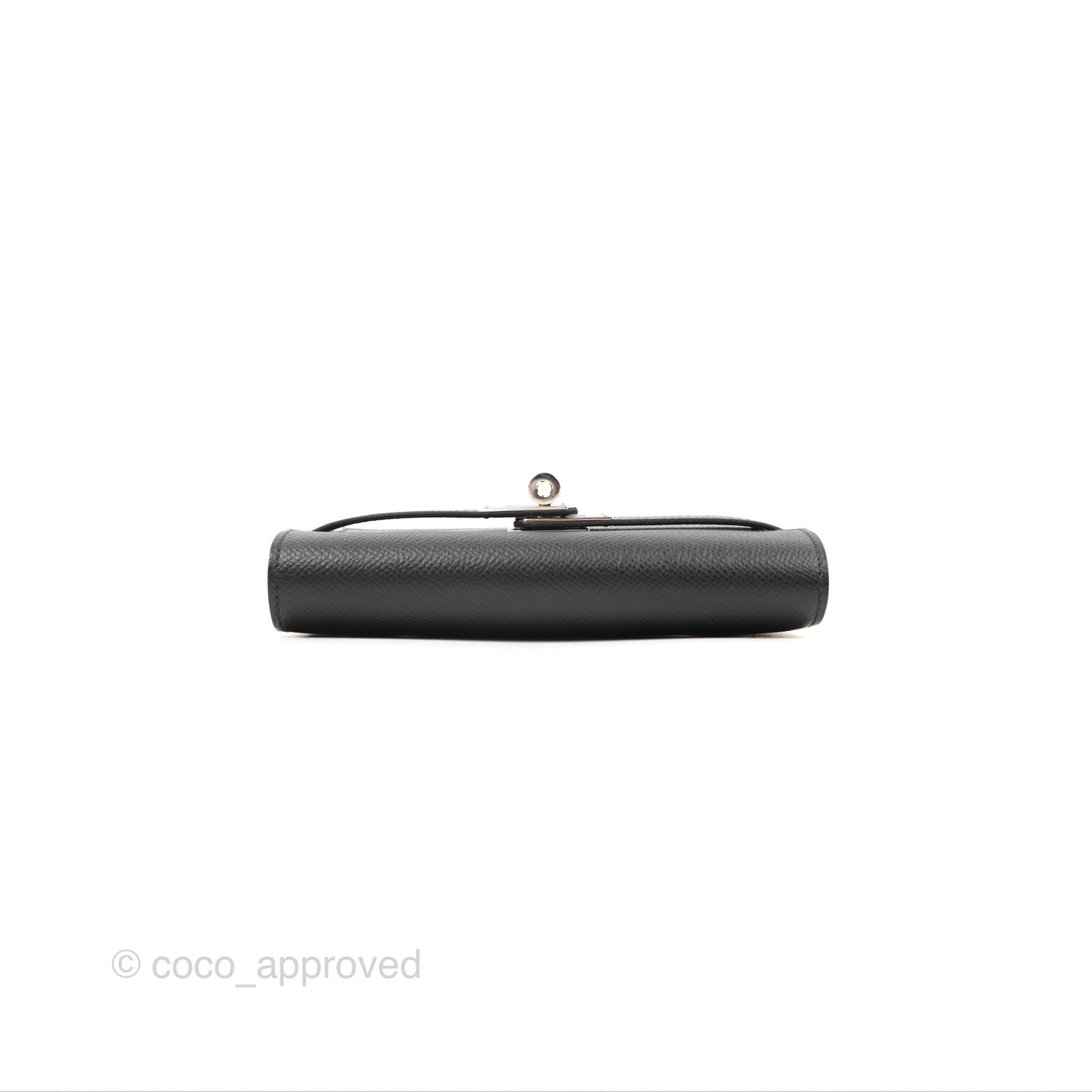 Hermès Small Kelly Wallet Black Epsom Palladium Hardware