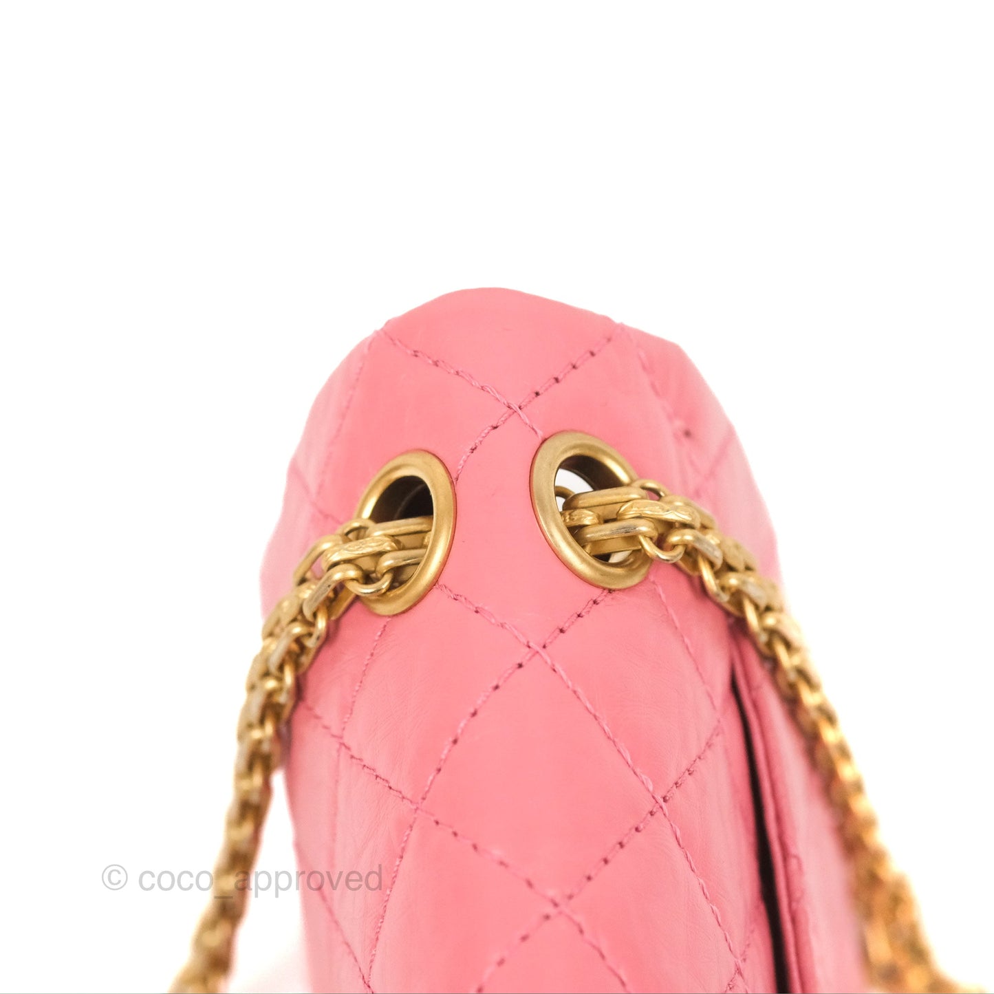 Chanel Mini Reissue 224 Pink Aged Calfskin Aged Gold Hardware