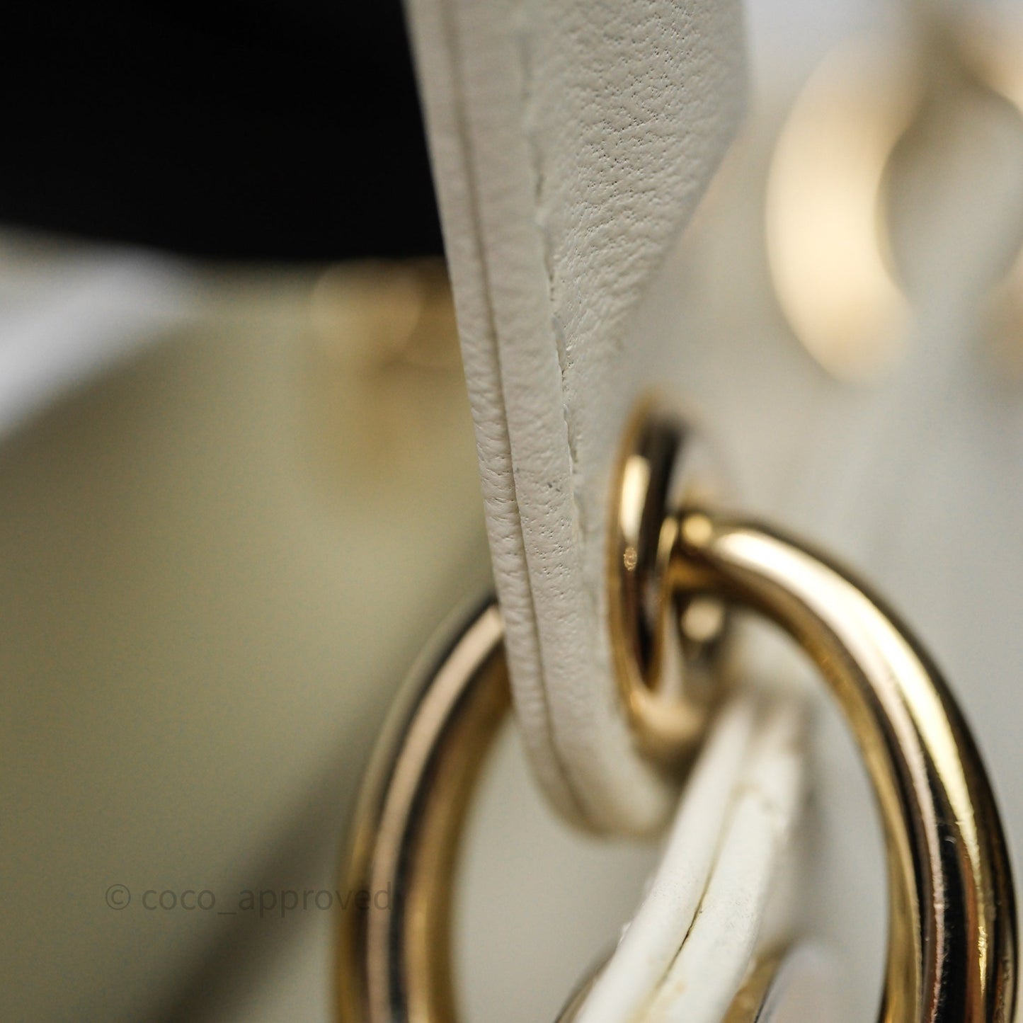 Christian Dior Small My ABCDior Lady Dior Bag White Cannage Lambskin Gold Hardware