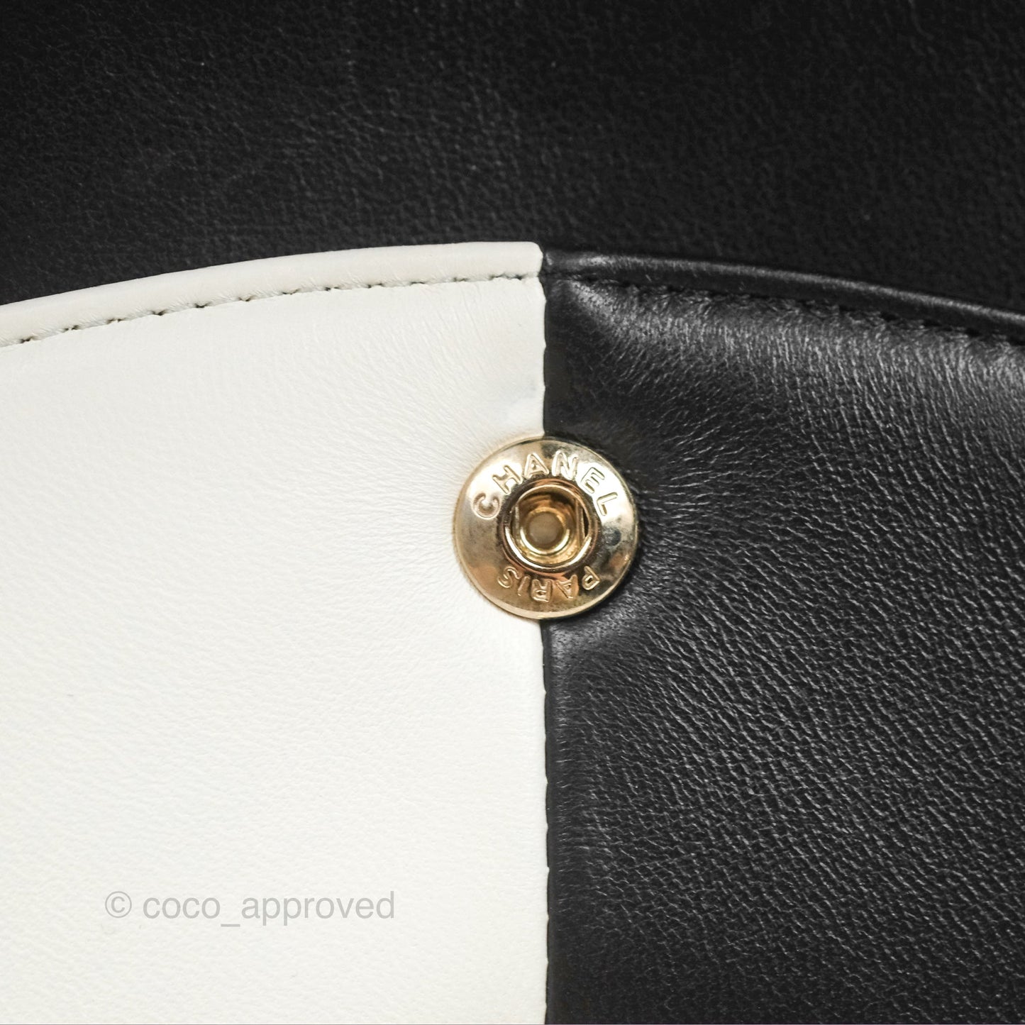 Chanel Medium Flap Black & White Lambskin Gold Hardware
