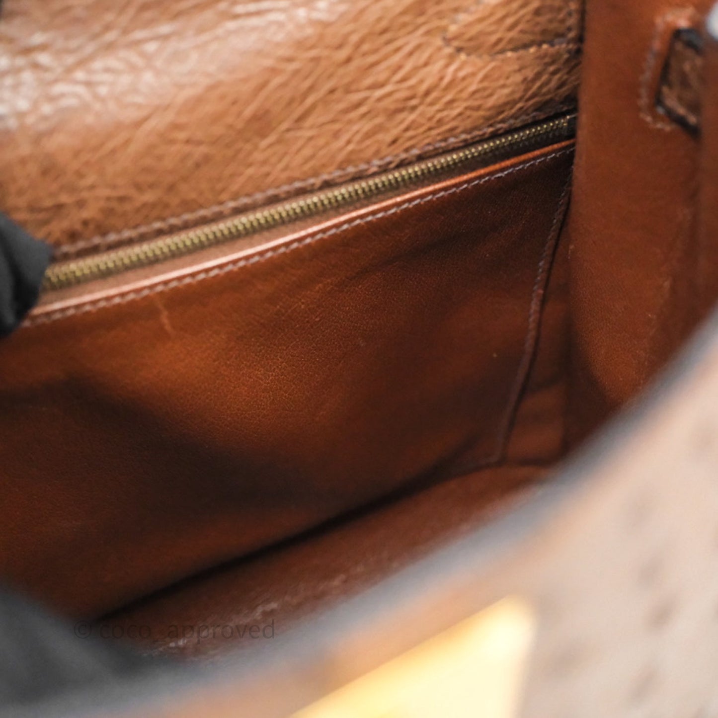 Hermès Kelly 28 Chocolate Ostrish Sellier Gold Hardware