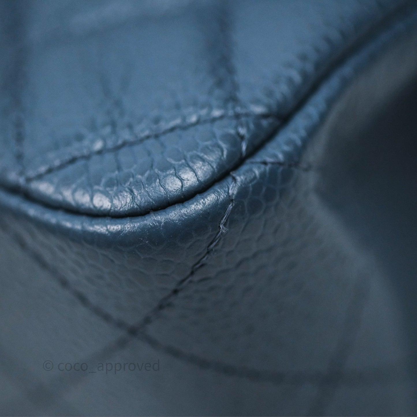 Chanel Quilted Mini Rectangular Blue Caviar Silver Hardware