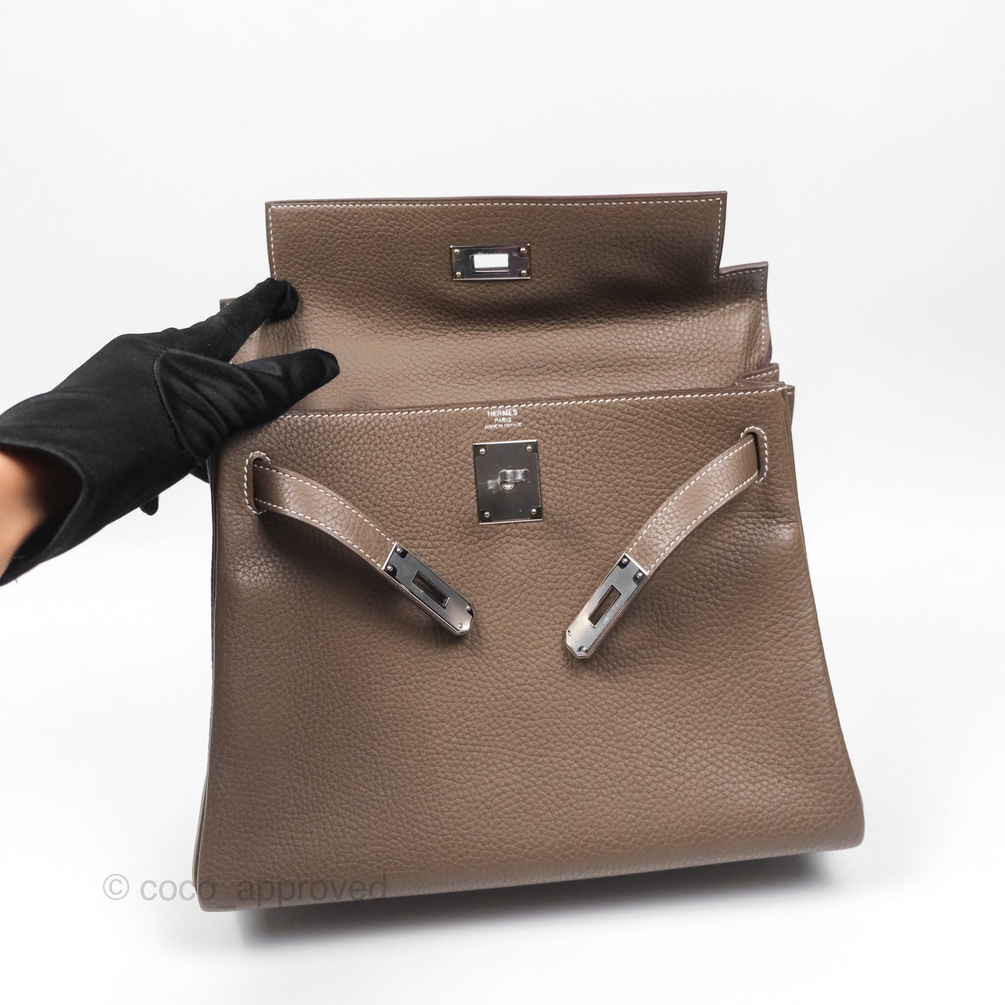 Hermès Kelly 28 Retourne Etoupe 18 Clemence Palladium Hardware