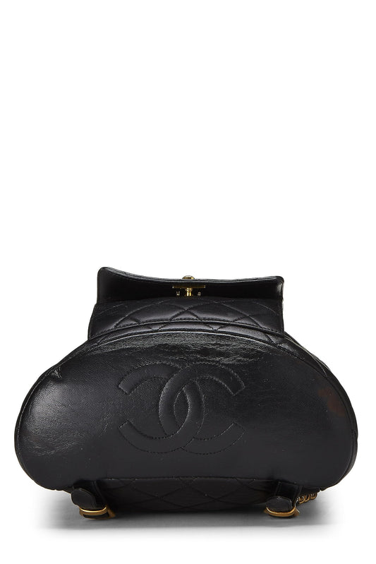 Chanel,  Black Quilted Lambskin 'CC' Classic Backpack Small, Black