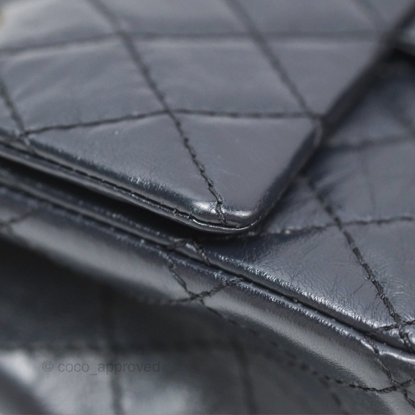 Chanel Mini Reissue 224 Navy Aged Calfskin Aged Gold Hardware