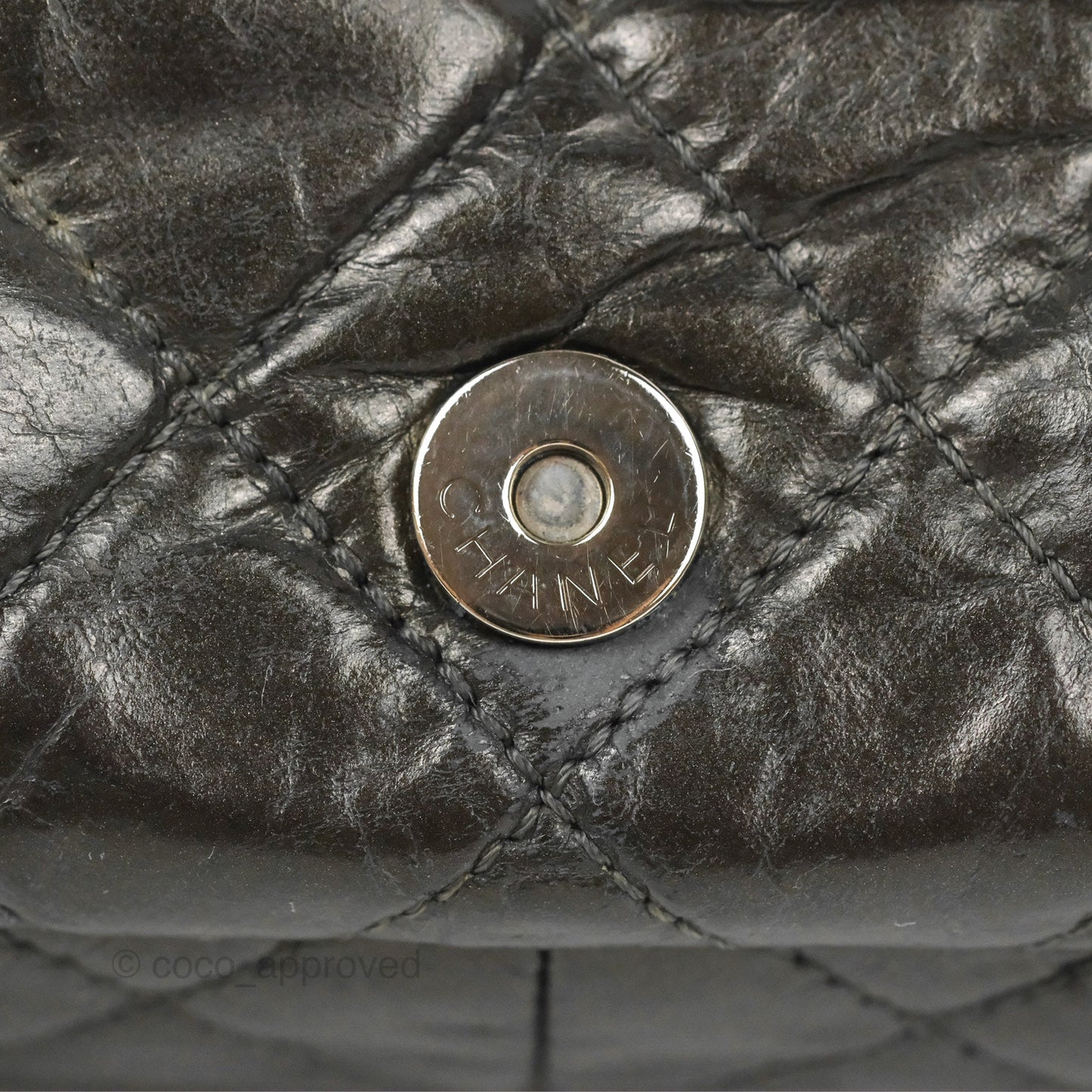 Chanel Medium Chain Me Flap Bag Metallic Dark Grey Calfskin Gun Metal