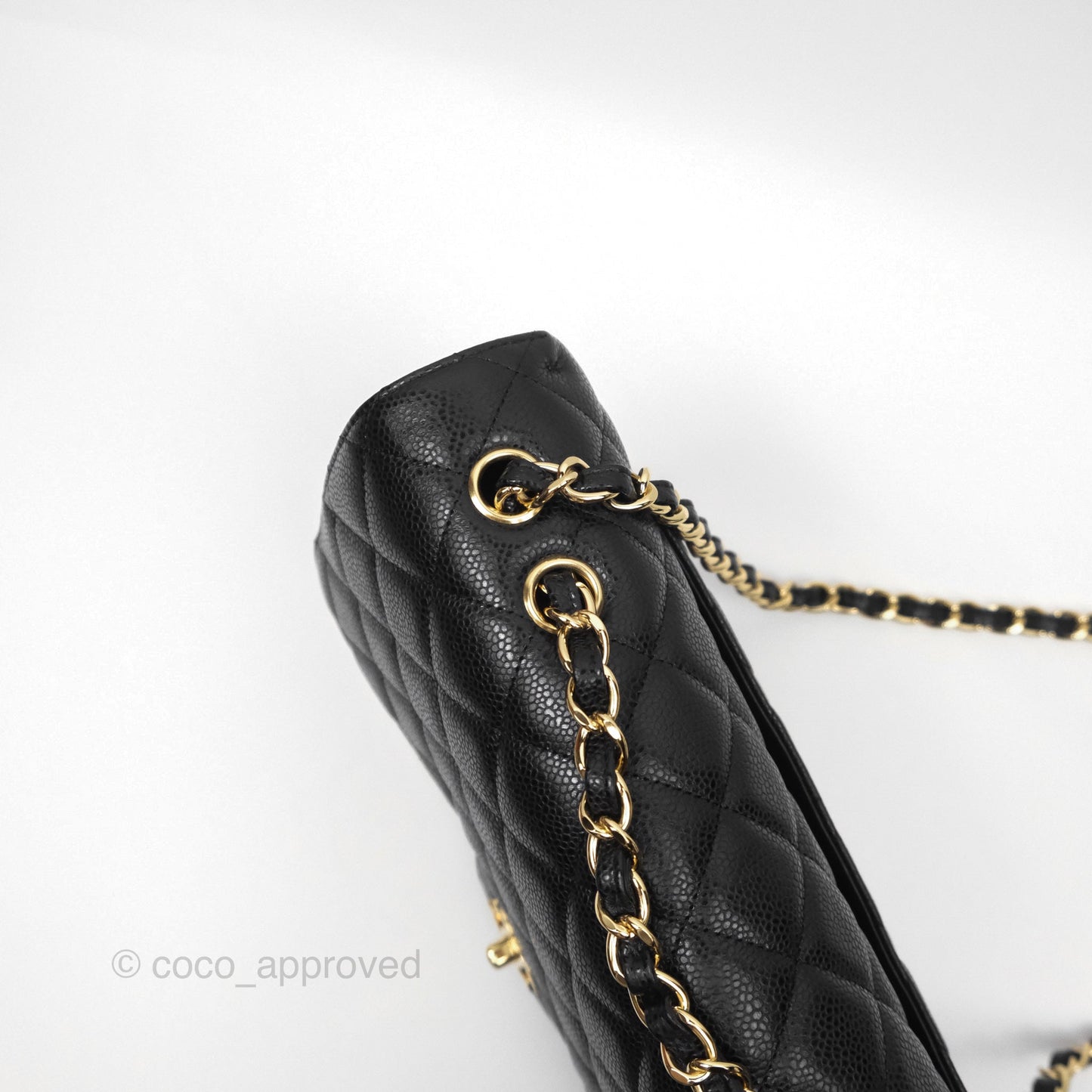 Chanel Jumbo Single Flap Black Caviar Gold Hardware