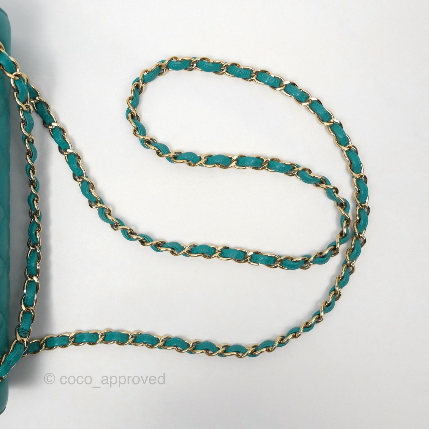 Chanel Jumbo Double Flap Turquoise Caviar Gold Hardware⁣⁣