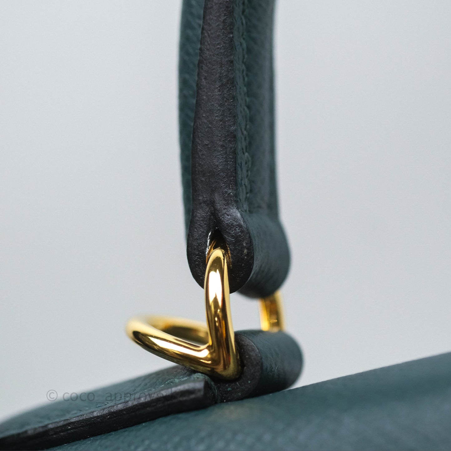 Hermès Kelly 28 Sellier Vert Cypres 6O Epsom Gold Hardware