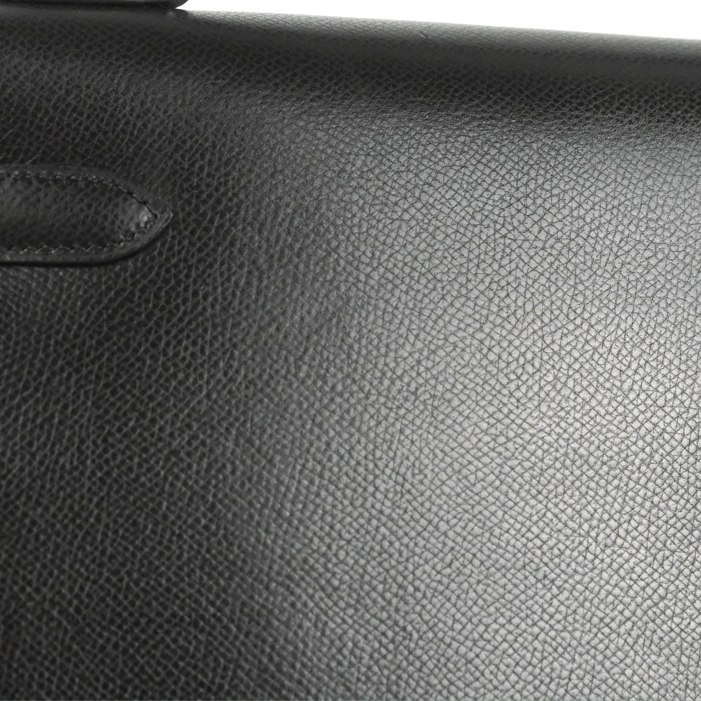 Hermès Kelly 32 Sellier Black Epsom Palladium Hardware