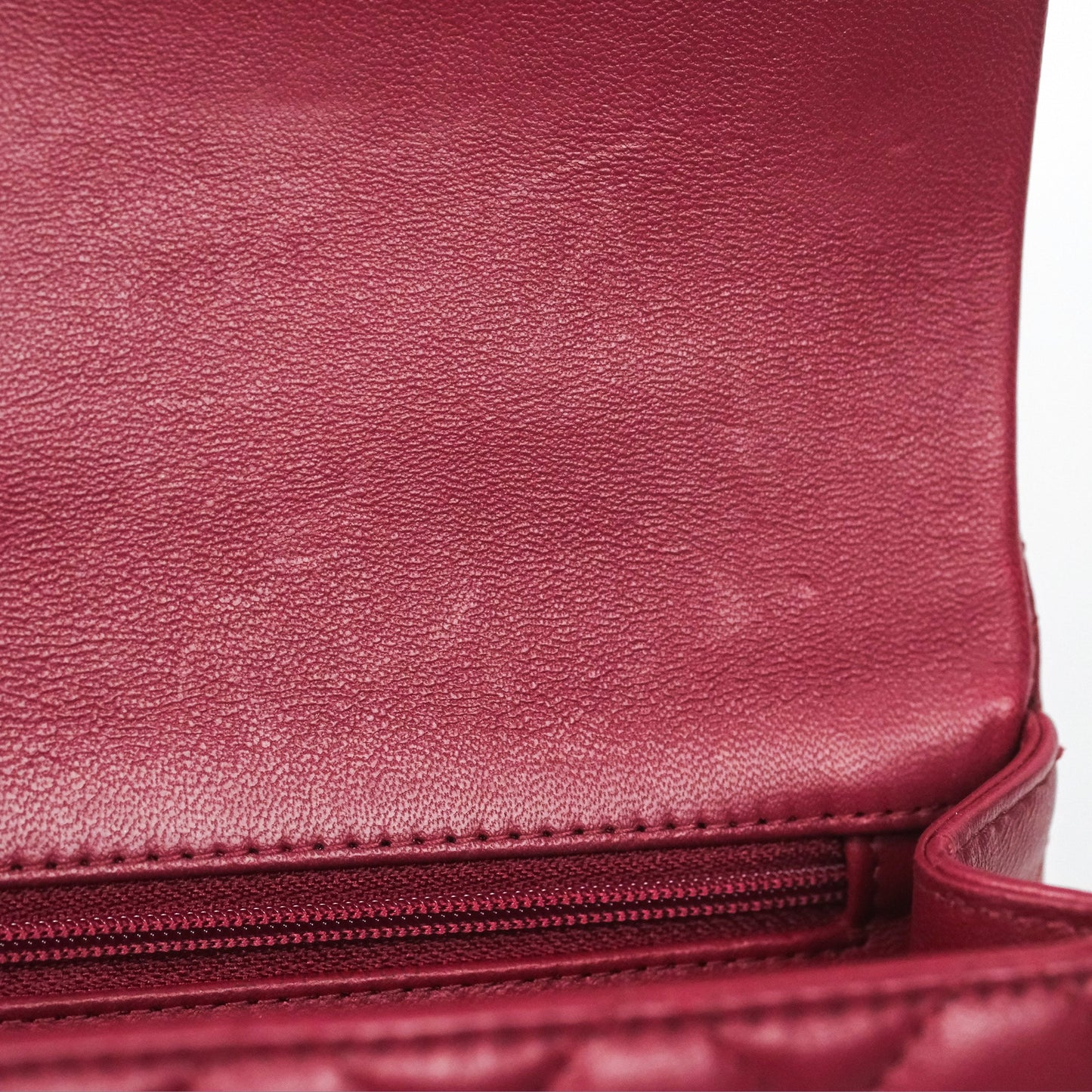 Chanel Top Handle Mini Rectangular Flap Bag Burgundy Red Lambskin Gold Hardware