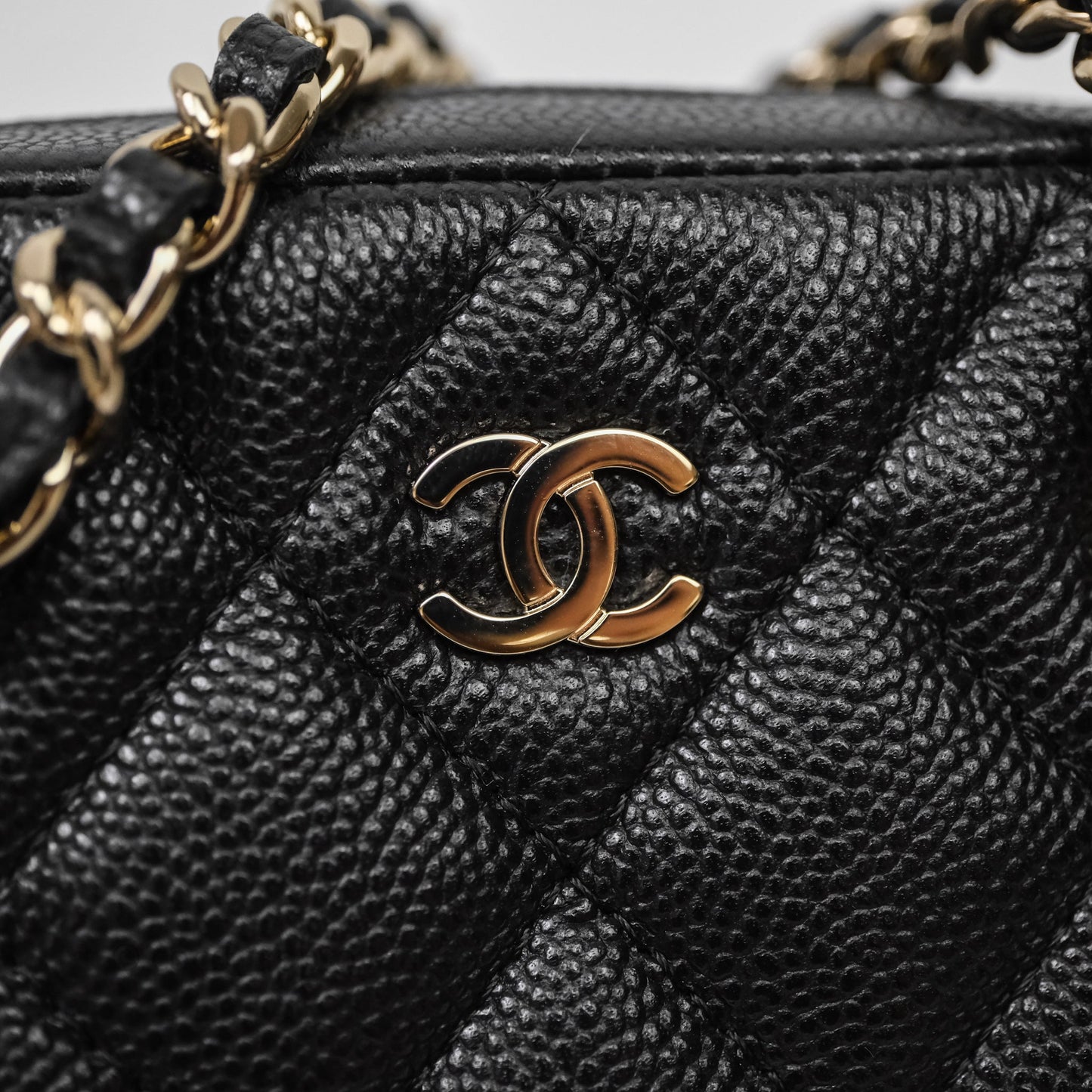 Chanel Clutch with Chain Caviar Black Gold Hardware
