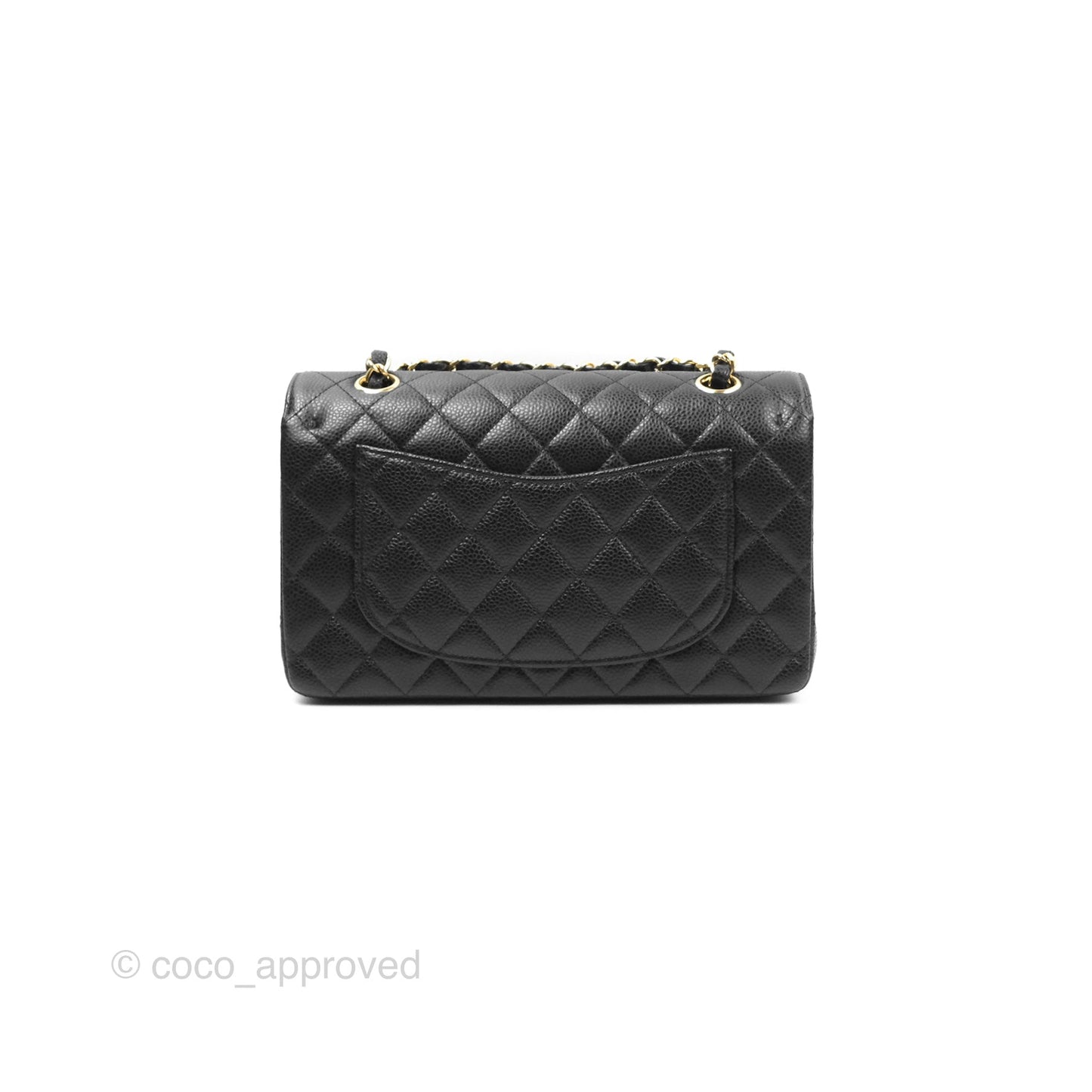 Chanel Small Classic Quilted Flap Black Caviar Gold Hardware