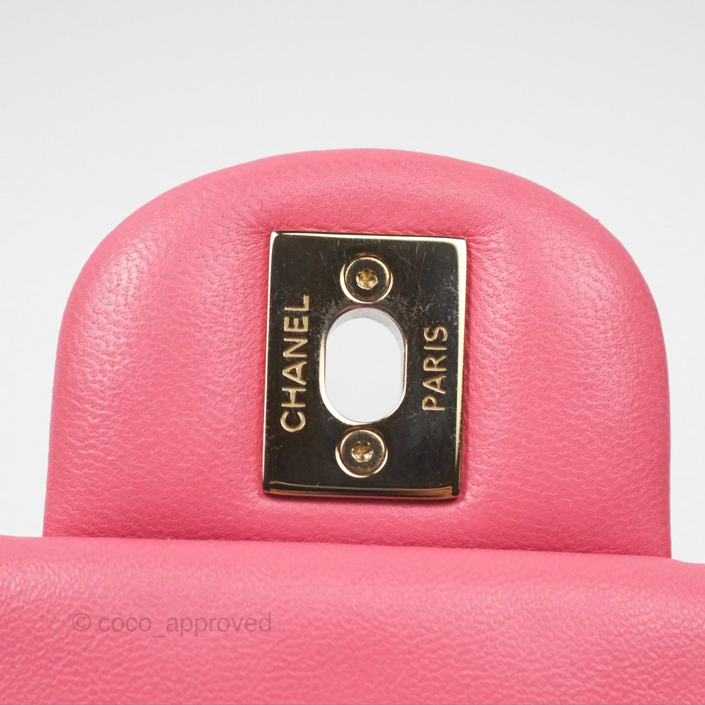 Chanel Quilted Mini Square Lambskin Pink Gold Hardware
