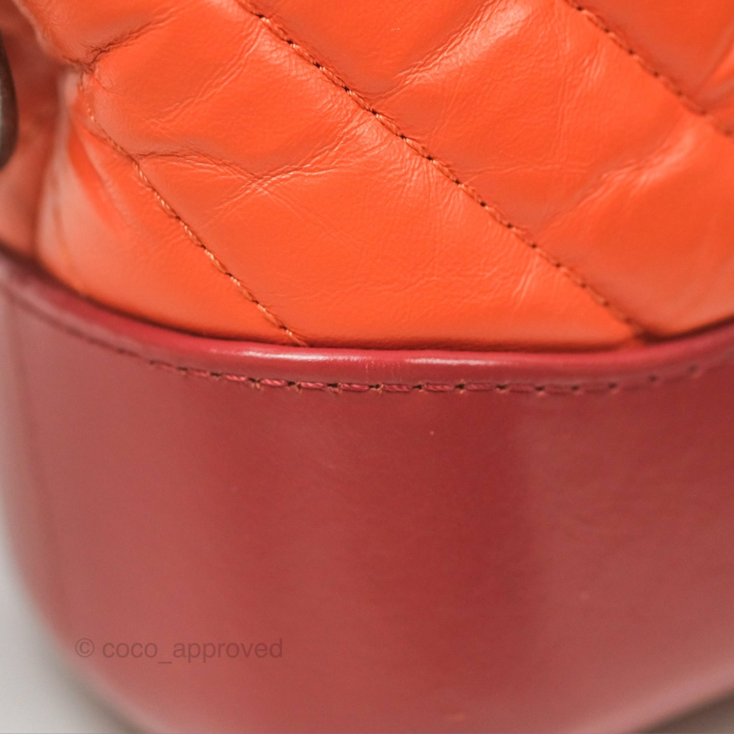 Chanel Small Gabrielle Hobo Chevron Orange Red Aged Calfskin