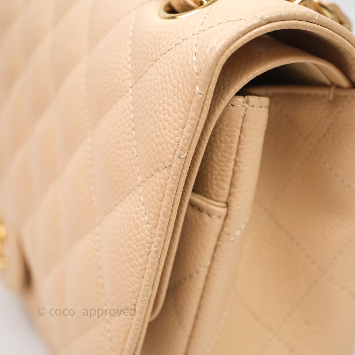 Chanel Jumbo Double Flap Beige Caviar Gold Hardware⁣⁣