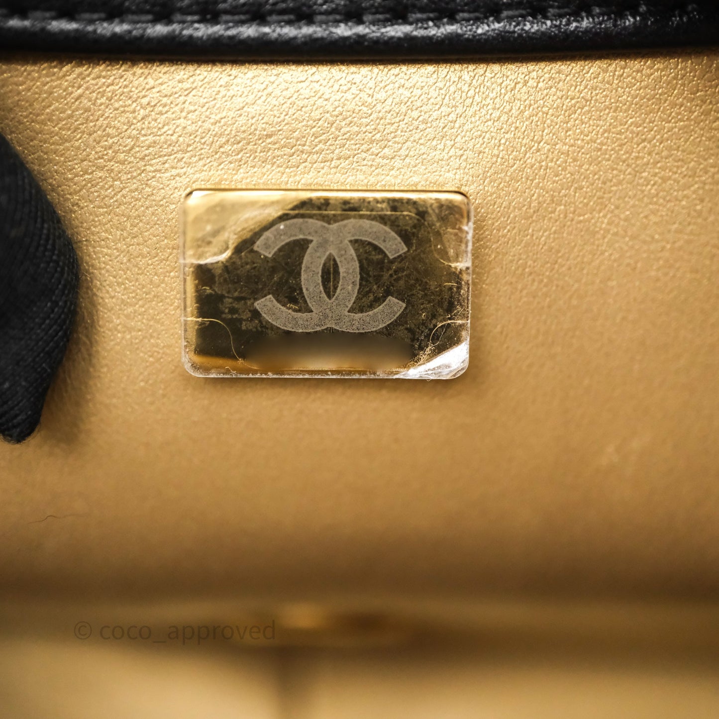 Chanel Quilted Flap Bag with Pearl Chain Black Calfskin Aged Gold Hardware