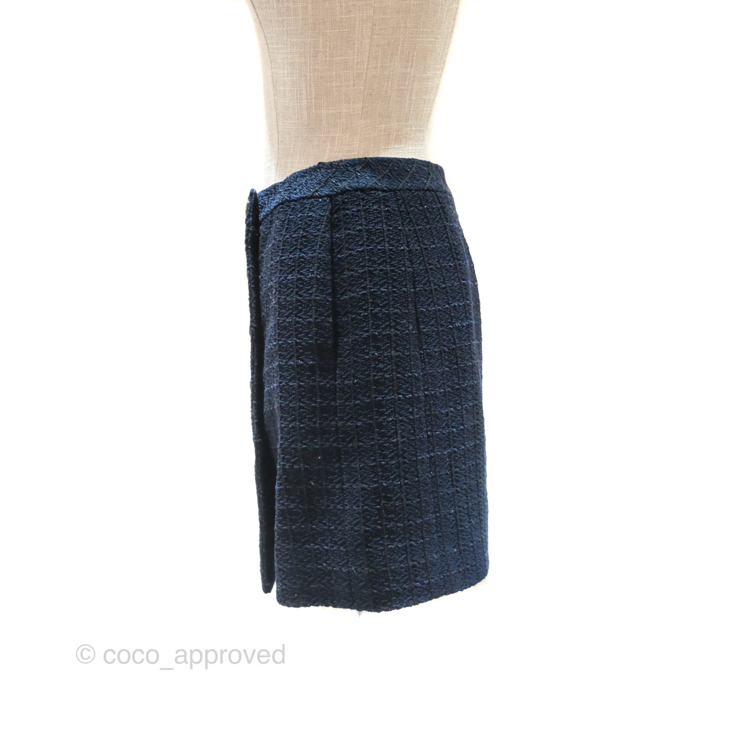 Chanel Tweed Skirt Navy Size 36