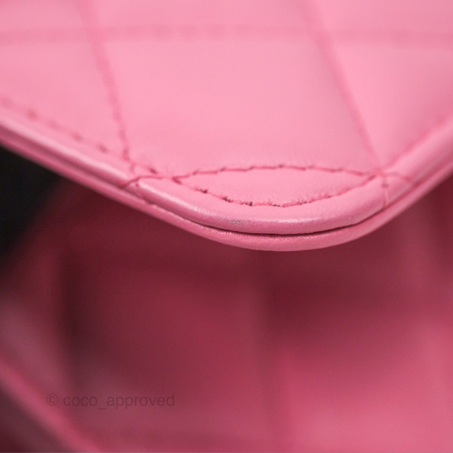 Chanel Top Handle Mini WOC Phone Holder with Chain Pink Lambskin