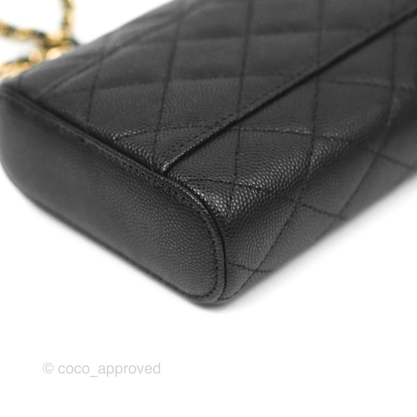Chanel Classic Mini Vanity With Chain Black Caviar Gold Hardware