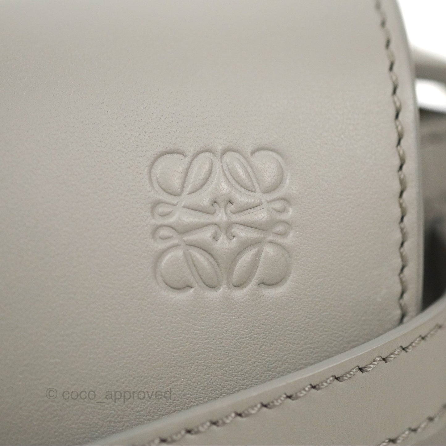 Loewe Mini Gate Dual Bag in Soft Calfskin & Jacquard Strap Light Grey