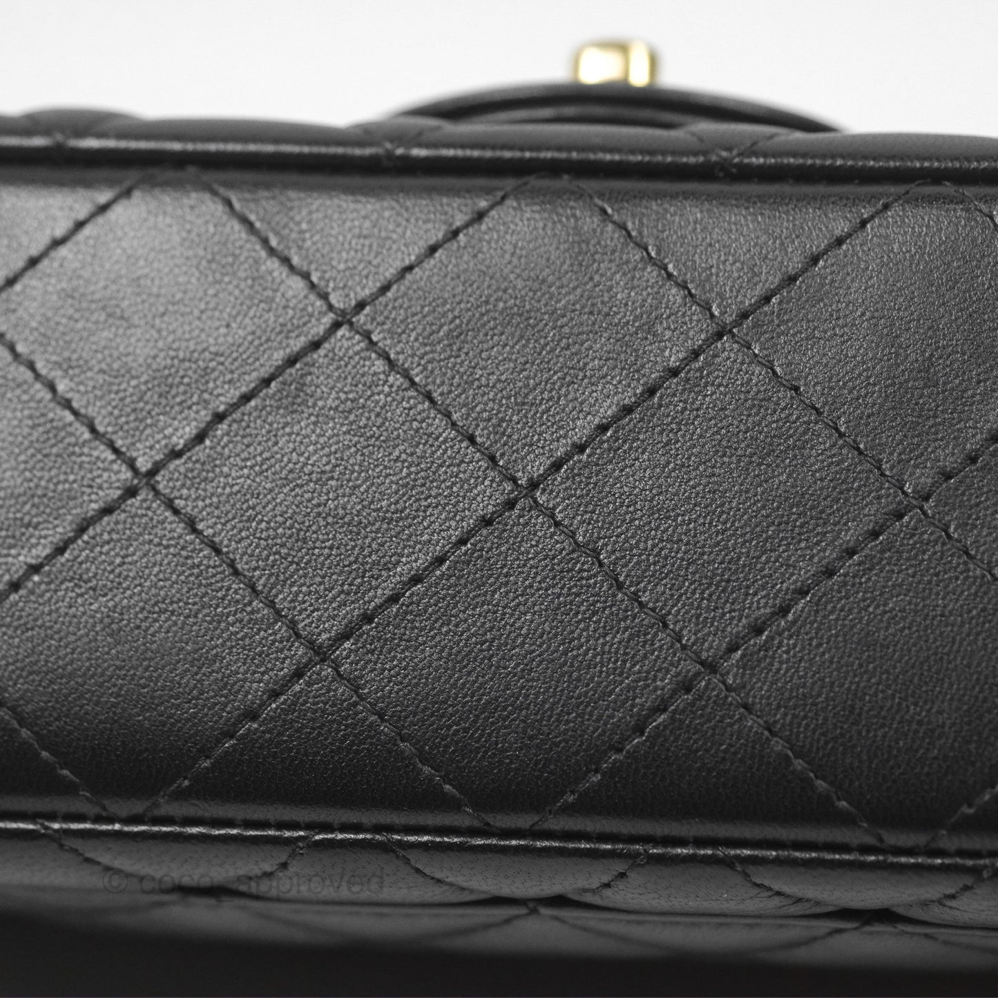 Chanel Quilted Mini Rectangular Flap Black Lambskin Gold Hardware