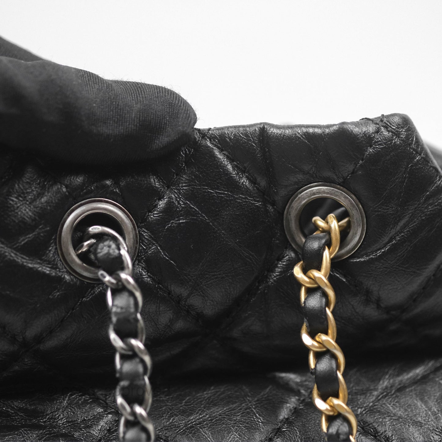 Chanel Small Gabrielle Backpack Black Aged Calfskin