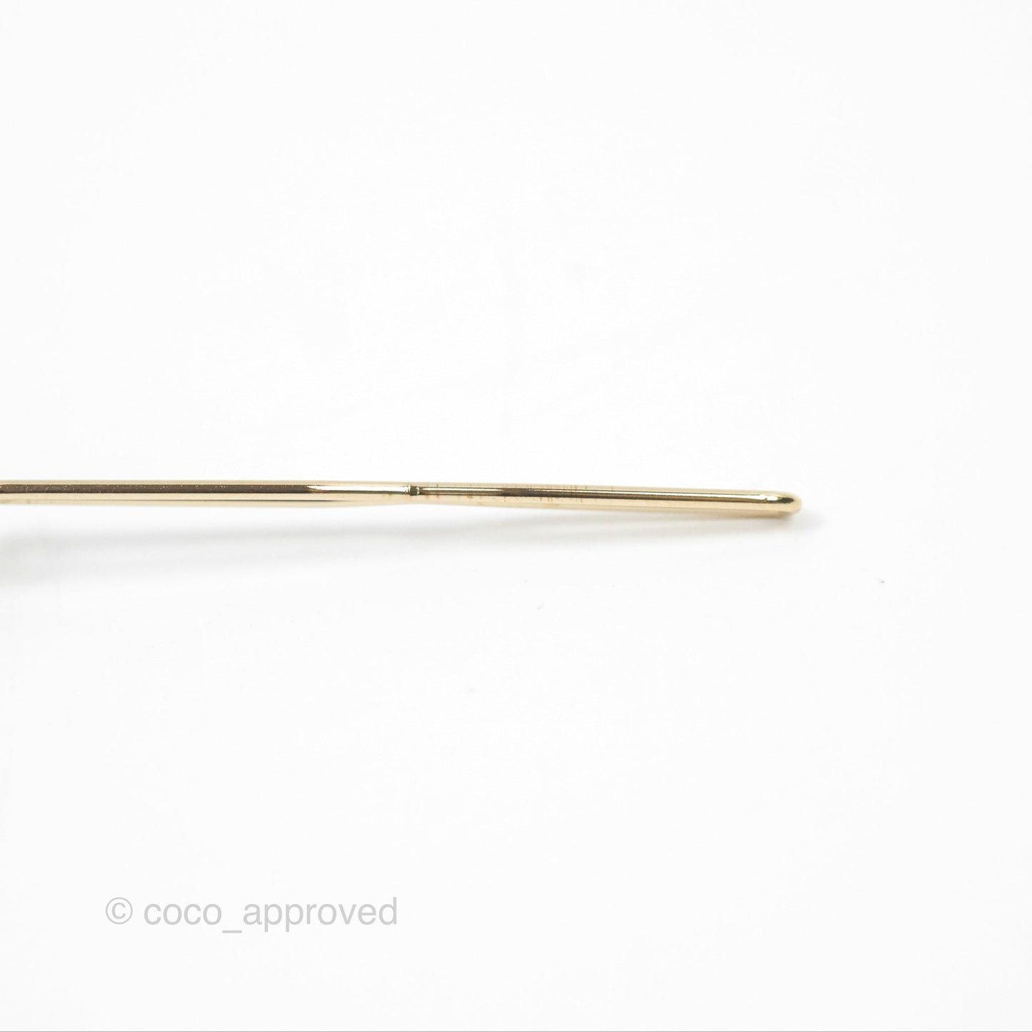 Chanel Leafy CC Crystal Hair Clip Barrette Gold Tone 23S