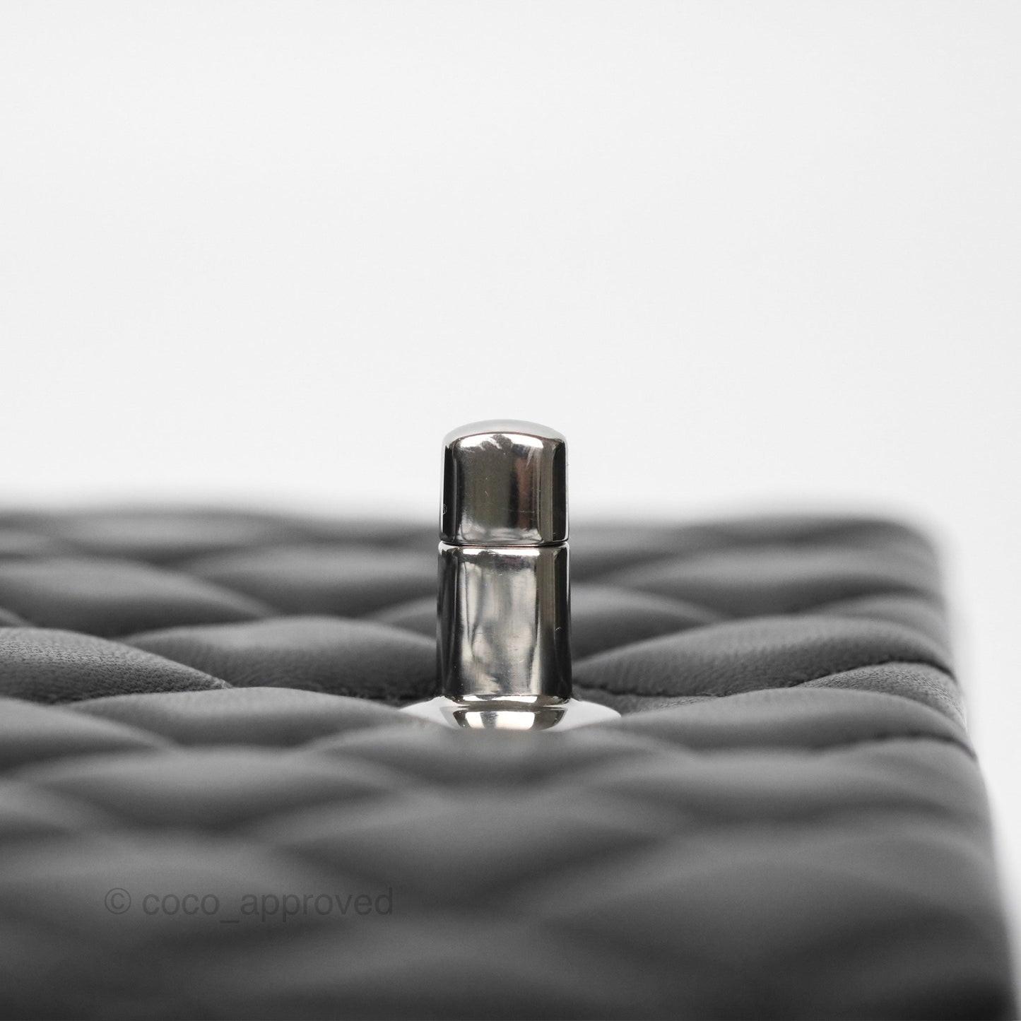 Chanel Quilted Mini Rectangular Flap Black Lambskin Silver Hardware