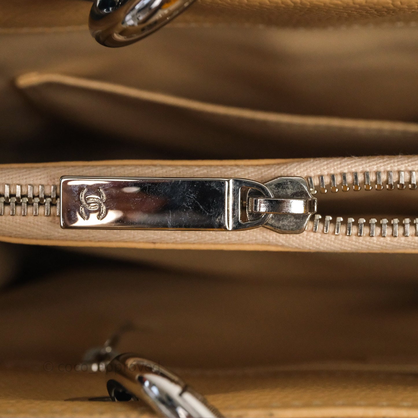 Chanel GST Beige Caviar Silver Hardware