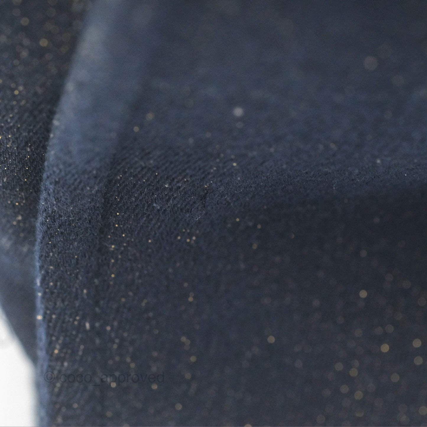 Chanel Large Deauville Navy Glitter Canvas Gold Hardware