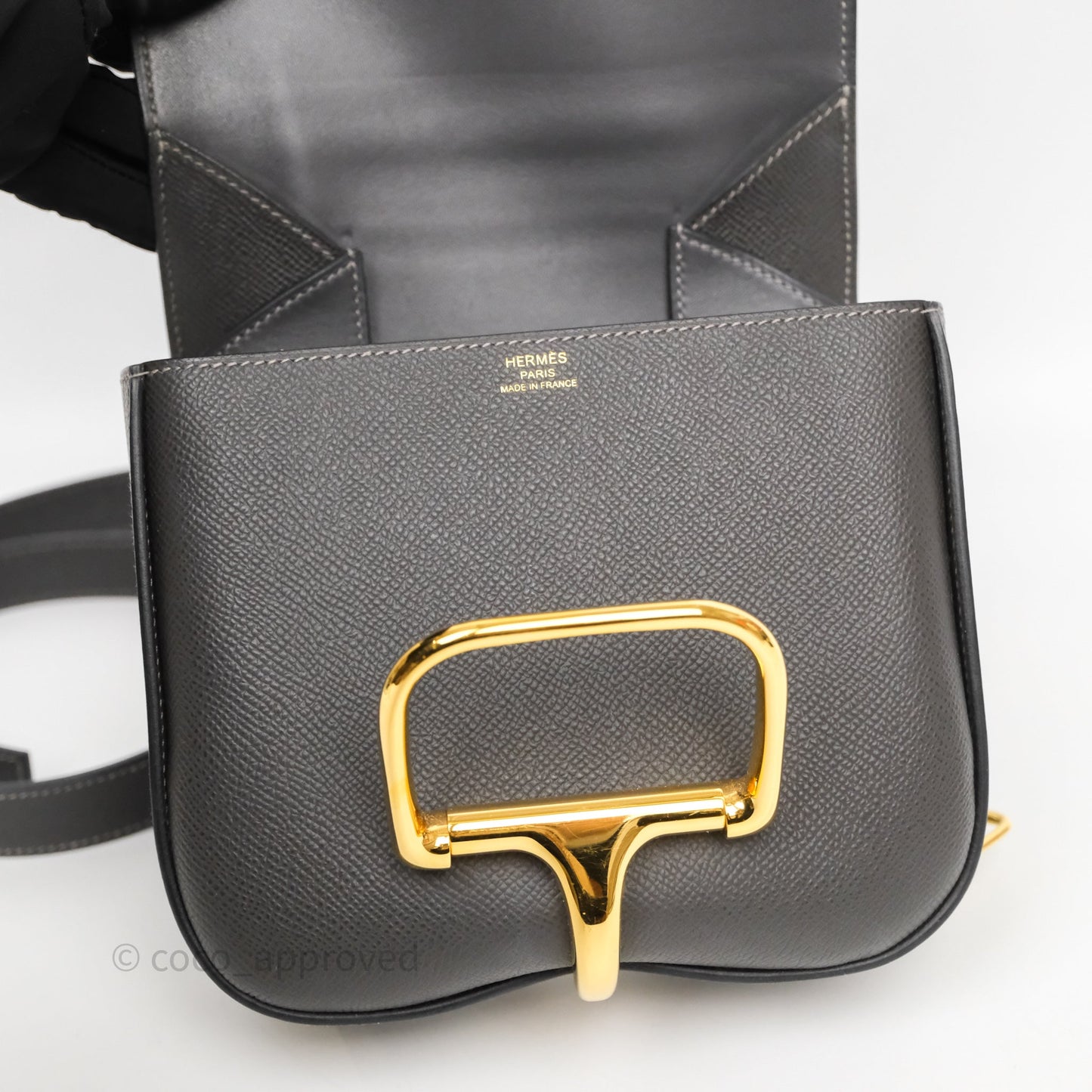 Hermès Della Cavalleria Mini Bag Gris Meyer 0L Epsom Gold Hardware