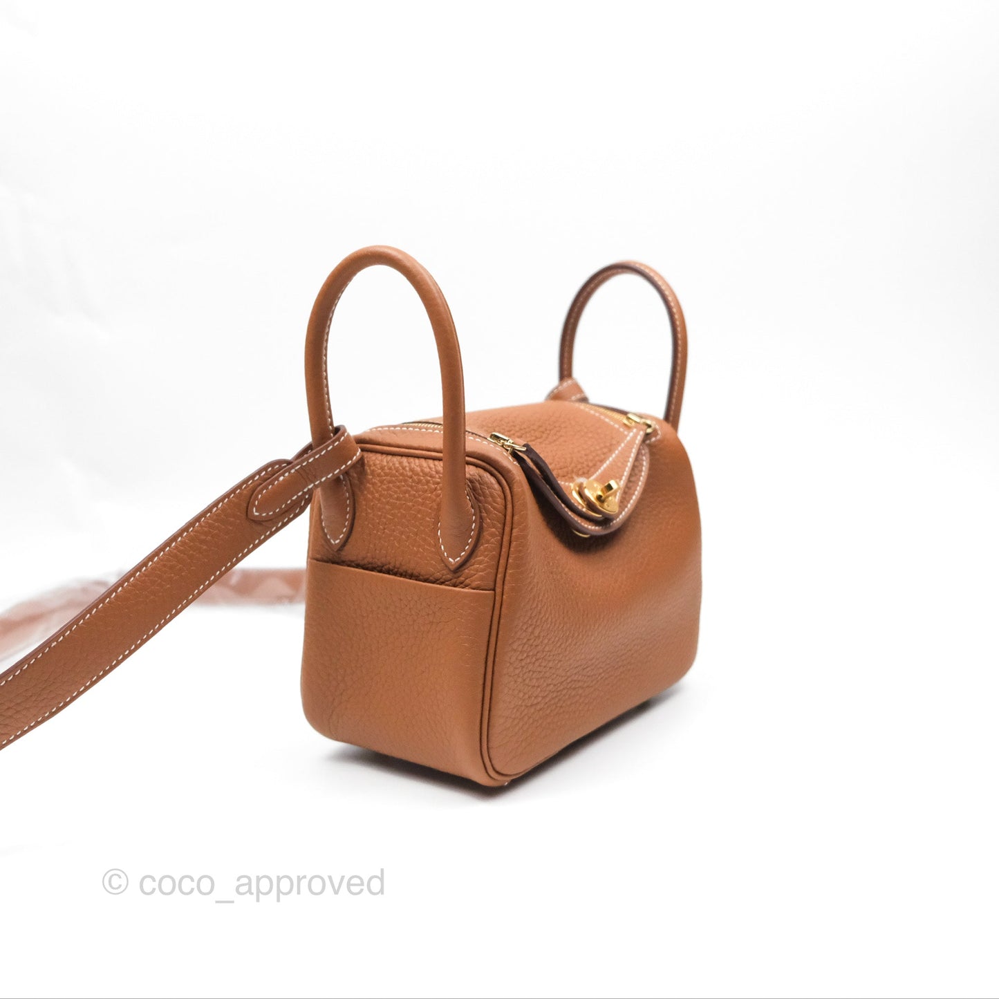 Hermès Mini Lindy 20 Gold Clemence Gold Hardware