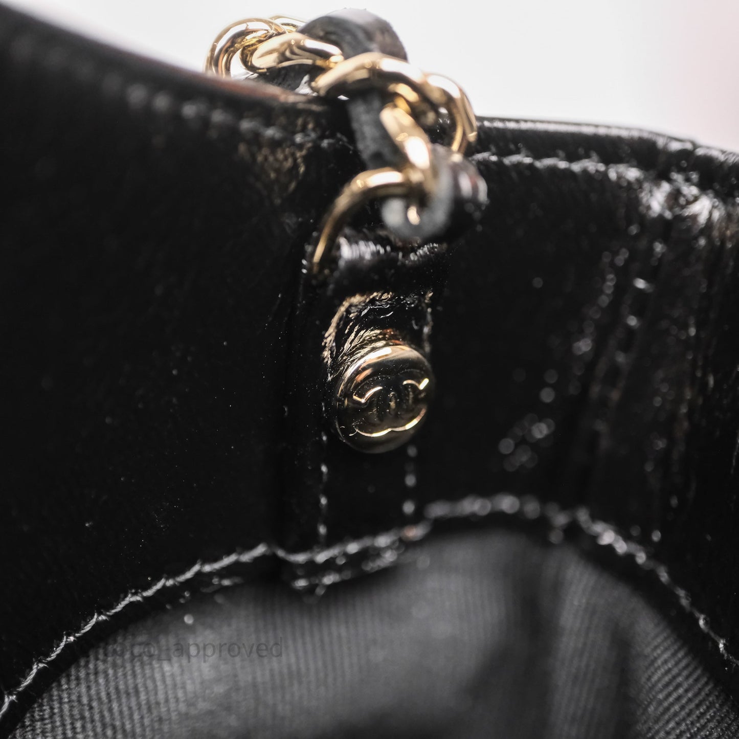 Chanel Nano 31 Black Shiny Lambskin Gold Hardware