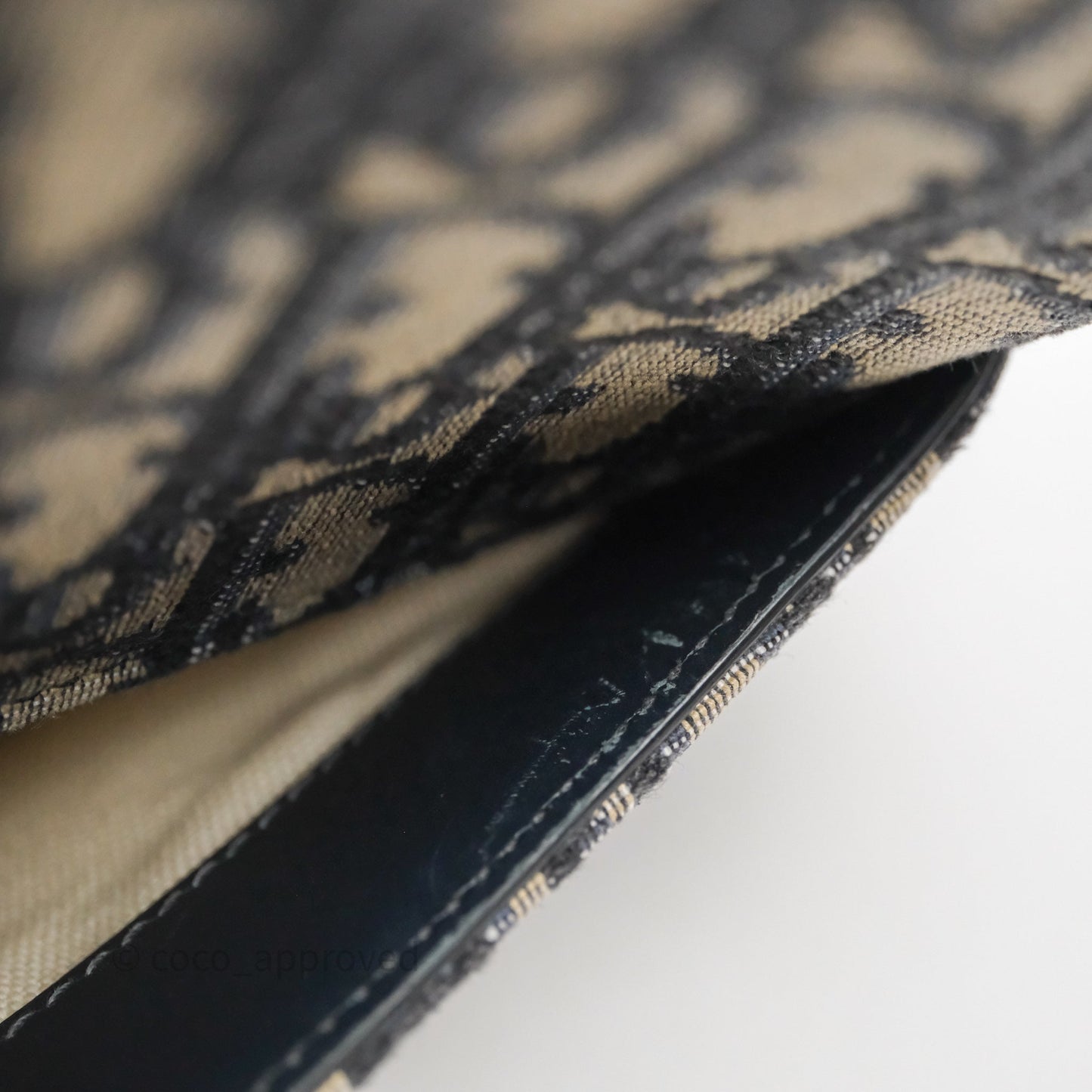 Christian Dior Saddle Bag Navy Dior Oblique Embroidery Gold Hardware