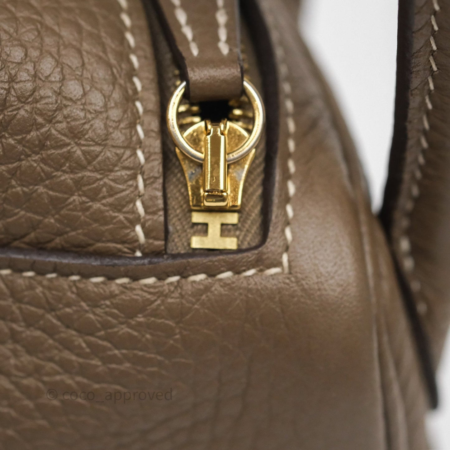 Hermès Mini Lindy 20 Etoupe 18 Clemence Gold Hardware
