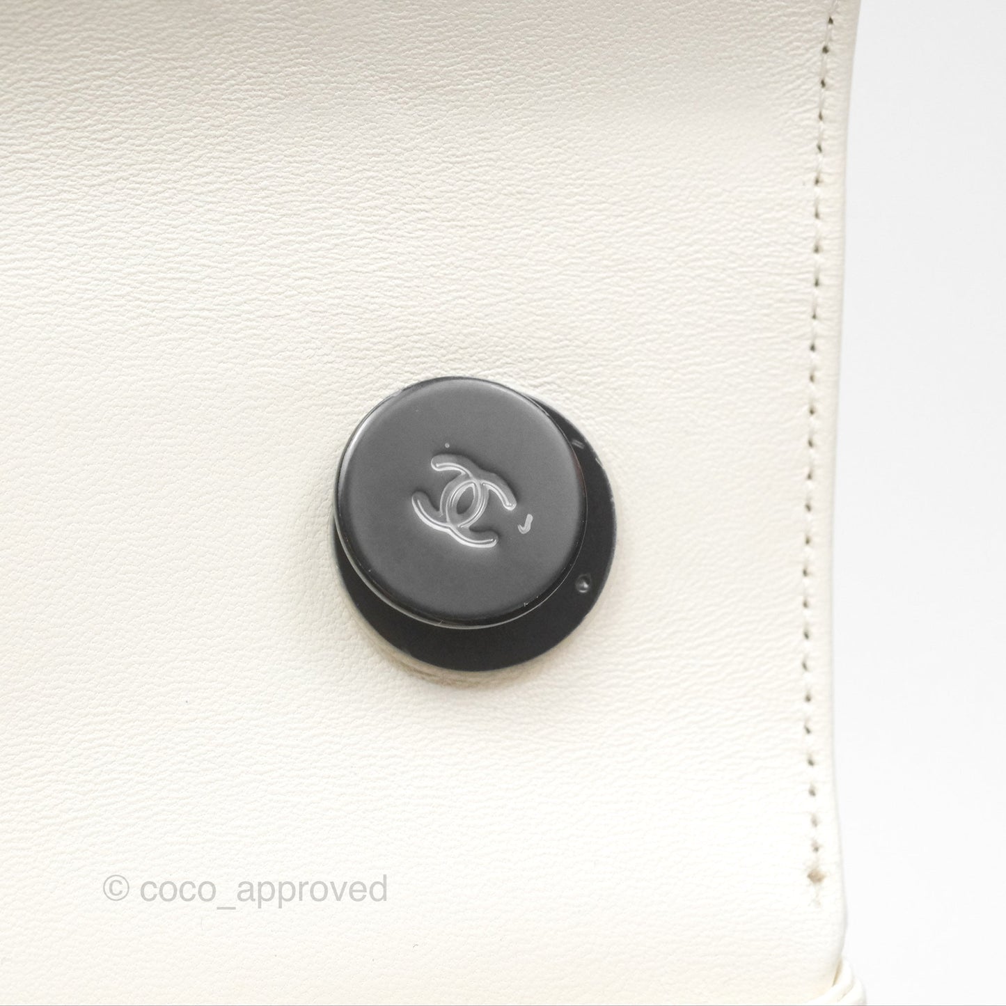 Chanel Trendy CC Small White Lambskin Black Hardware